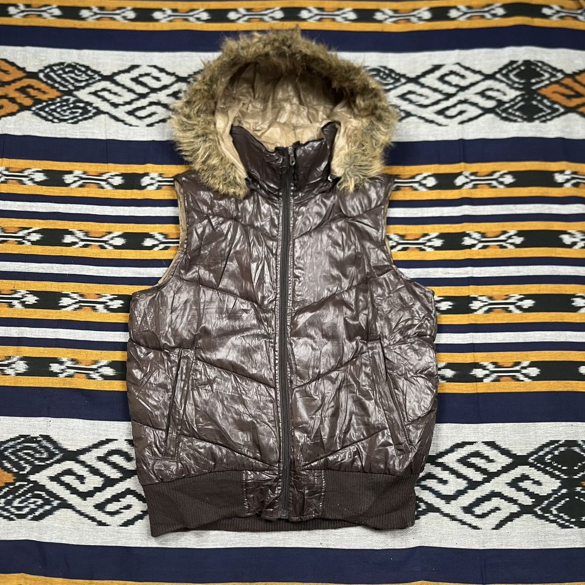 Le Grande Bleu (L.G.B.) Y2K Faux Fur Puffer Vest Greenmint Size US M / EU 48-50 / 2 - 1 Thumbnail