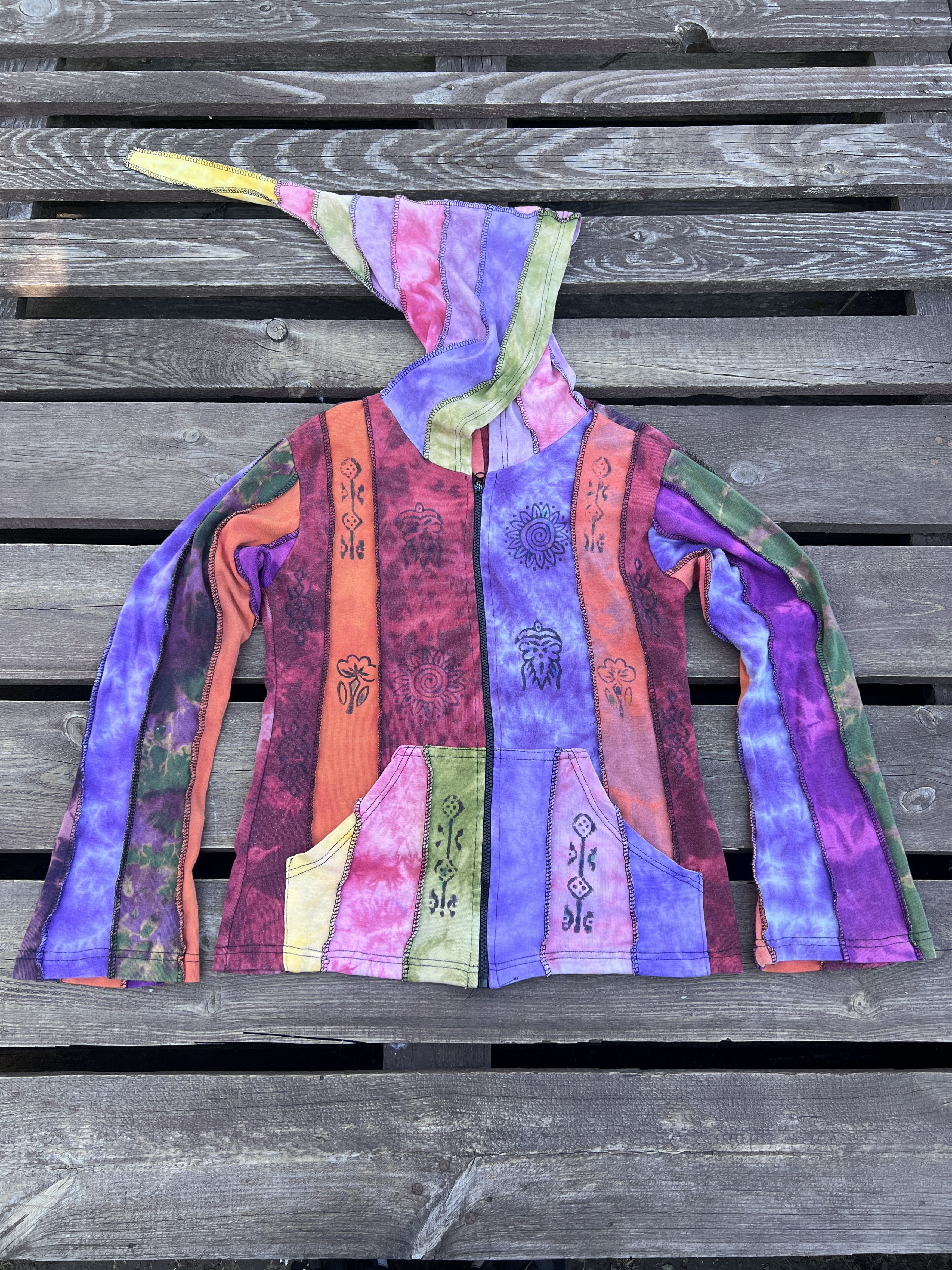 Vintage Avant Garde Y2K Nepal Patchwork Zip Elf Hoodie Vintage Size US M / EU 48-50 / 2 - 1 Thumbnail