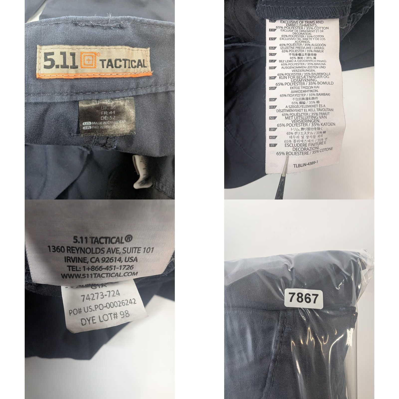 Vintage 5.11 Tactical Taclite Pro Pants Cargo Pocket Navy 36W x 32L Men Regular 5.11 Taclite Pro Pants Size US 36 / EU 52 - 9 Thumbnail