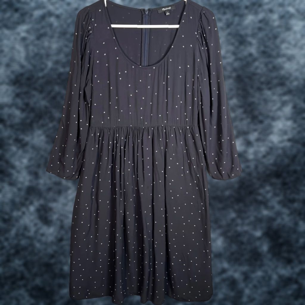 Madewell Madewell Dress Woman Midi Black Long-Sleeve Star Print Polyester Blend Size M / US 6-8 / IT 42-44 - 1 Thumbnail