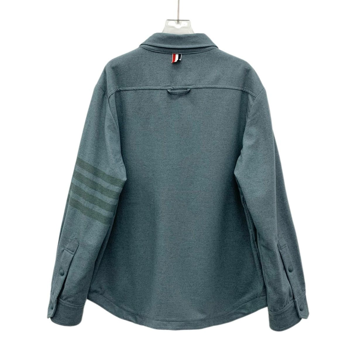 Thom Browne THOM BROWNE Blue Classic Four Bar Wool Shirt Size US M / EU 48-50 / 2 - 2 Thumbnail