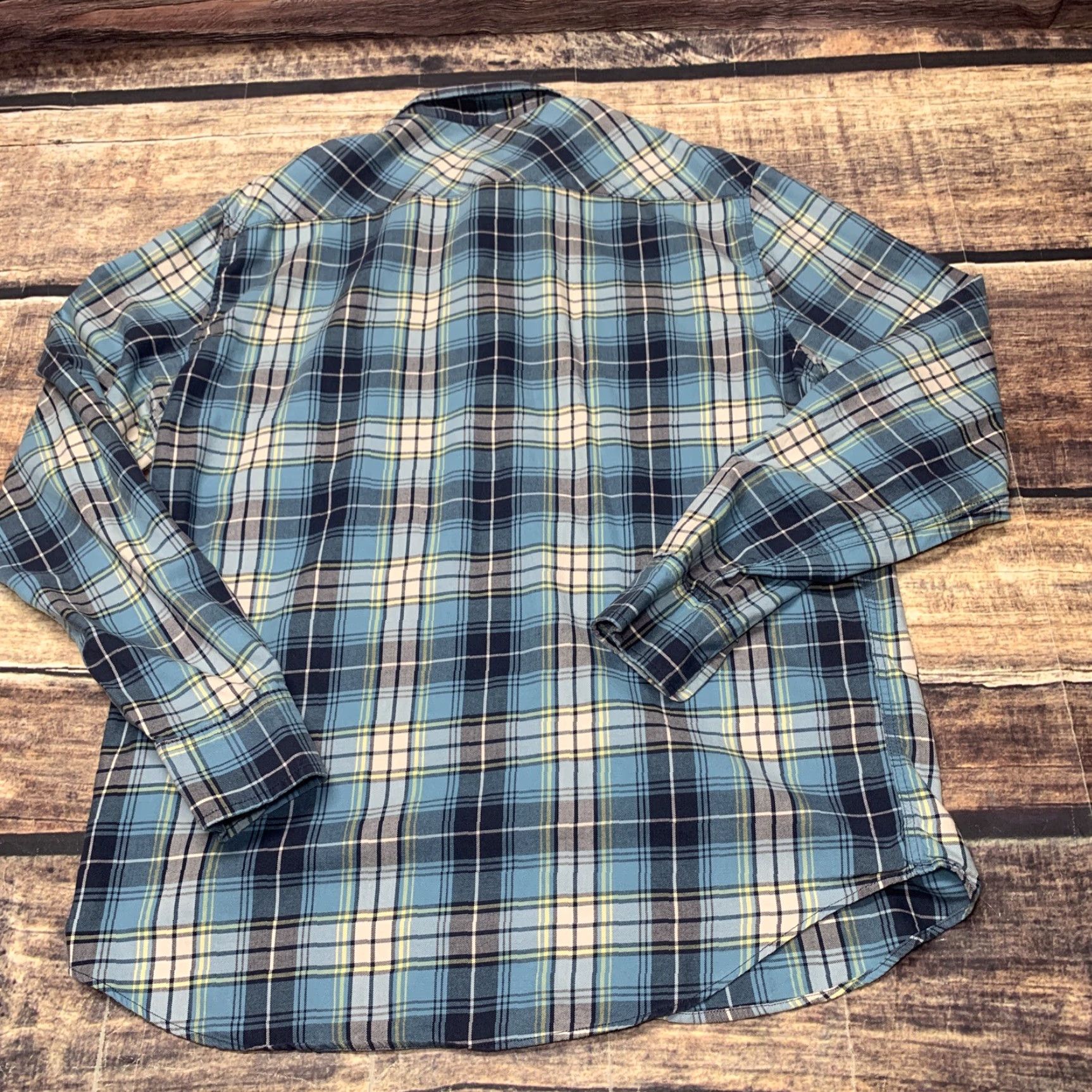 American Eagle Outfitters American Eagle Outfitters Mens Long Sleeve Shirt Sz Large Blue Plaid Button Down Size US L / EU 52-54 / 3 - 6 Thumbnail
