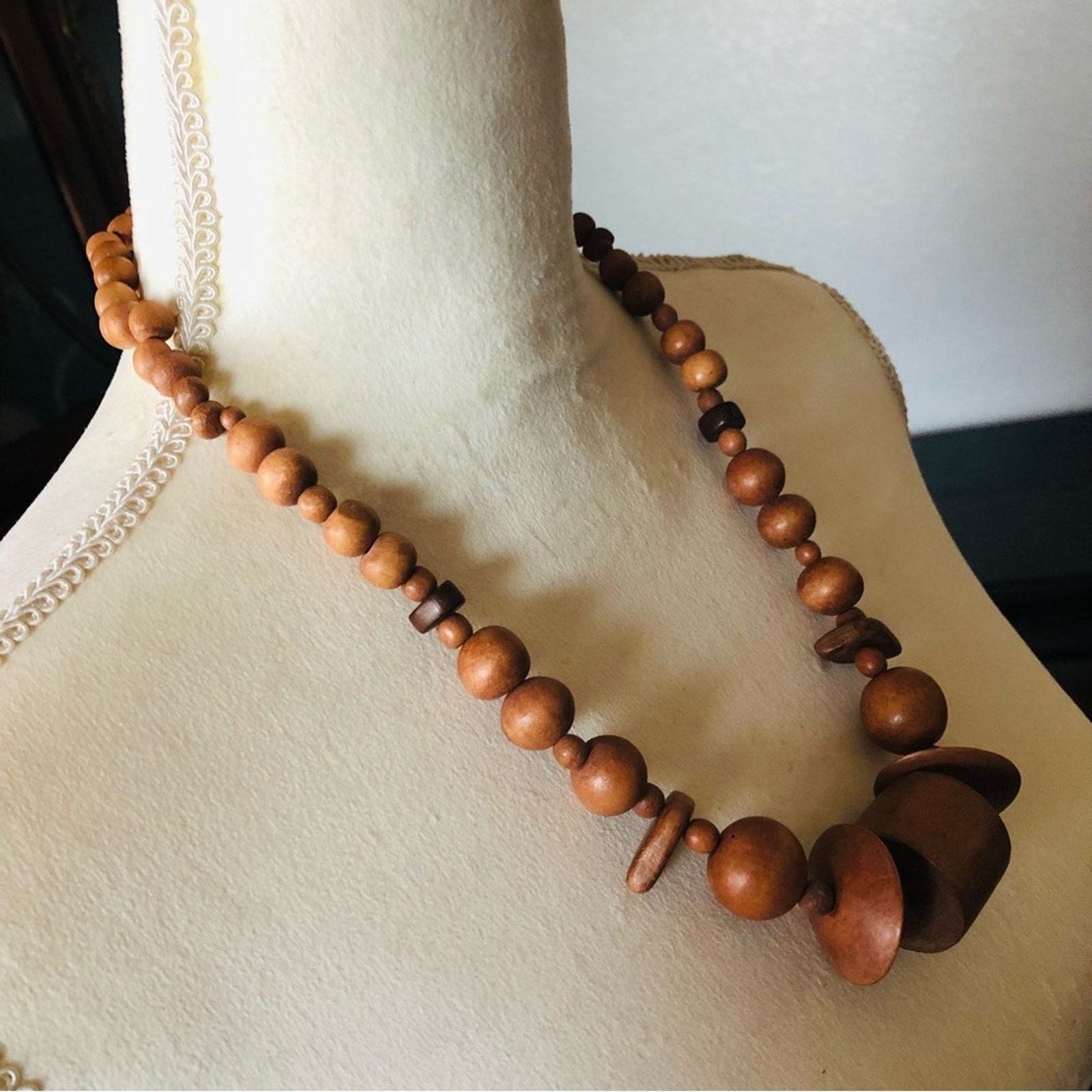 Vintage Vintage handmade wood bead necklace Size ONE SIZE - 5 Thumbnail