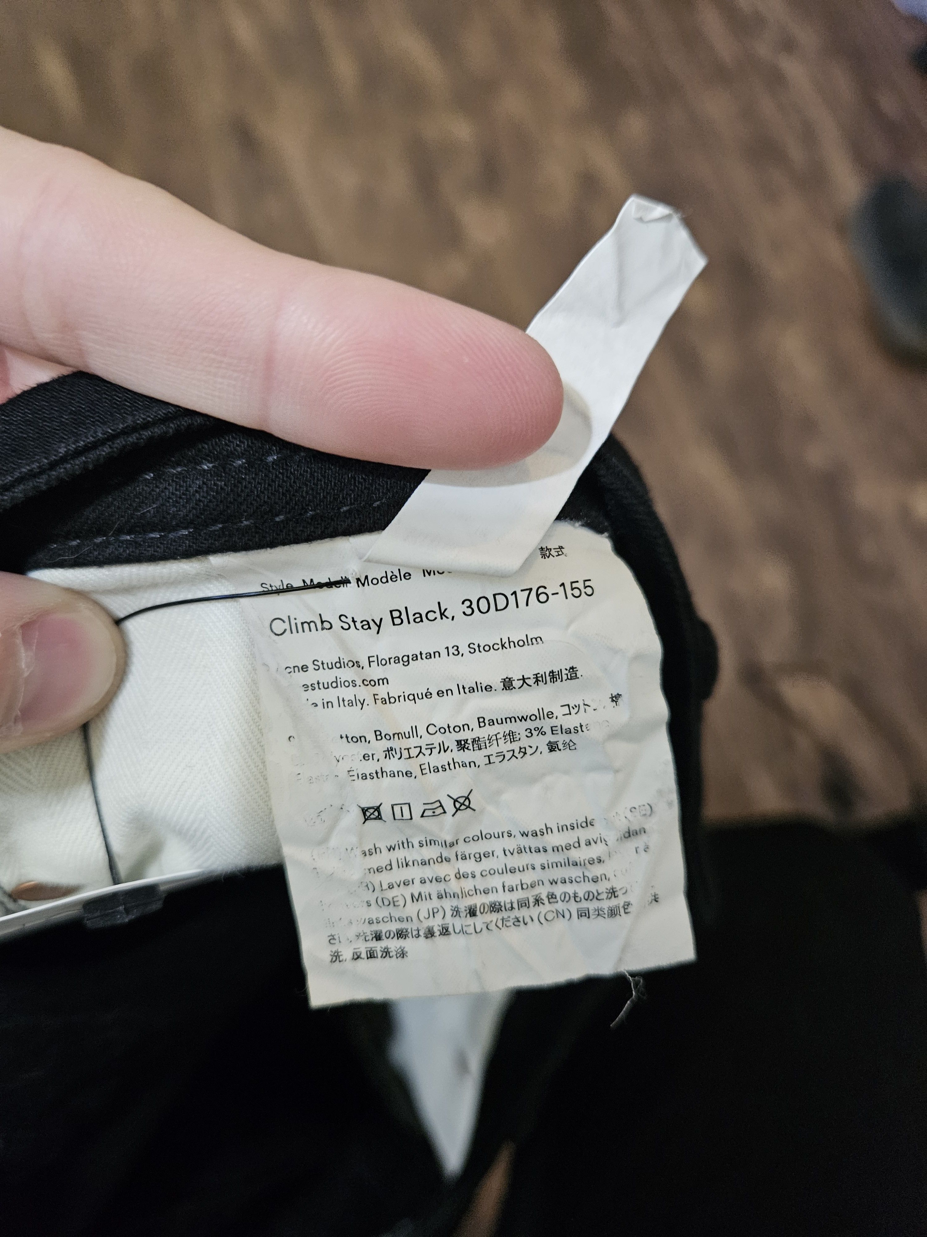 Acne Studios Climb Stay Black Stretch Fit Blå Konst Black Denim Jeans Size US 28 / EU 44 - 8 Thumbnail