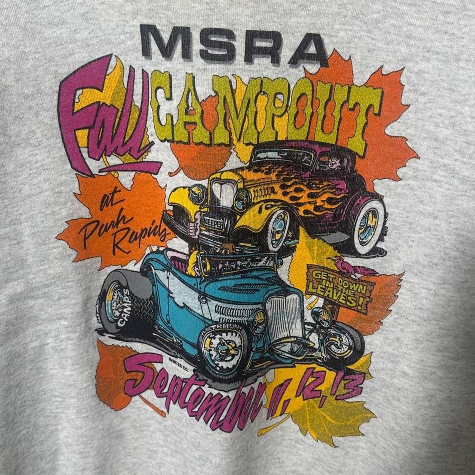 Fruit Of The Loom Vintage 90s Hot Rod Car Show Crewneck Grey Men XL Sweatshirt Size US XL / EU 56 / 4 - 2 Thumbnail