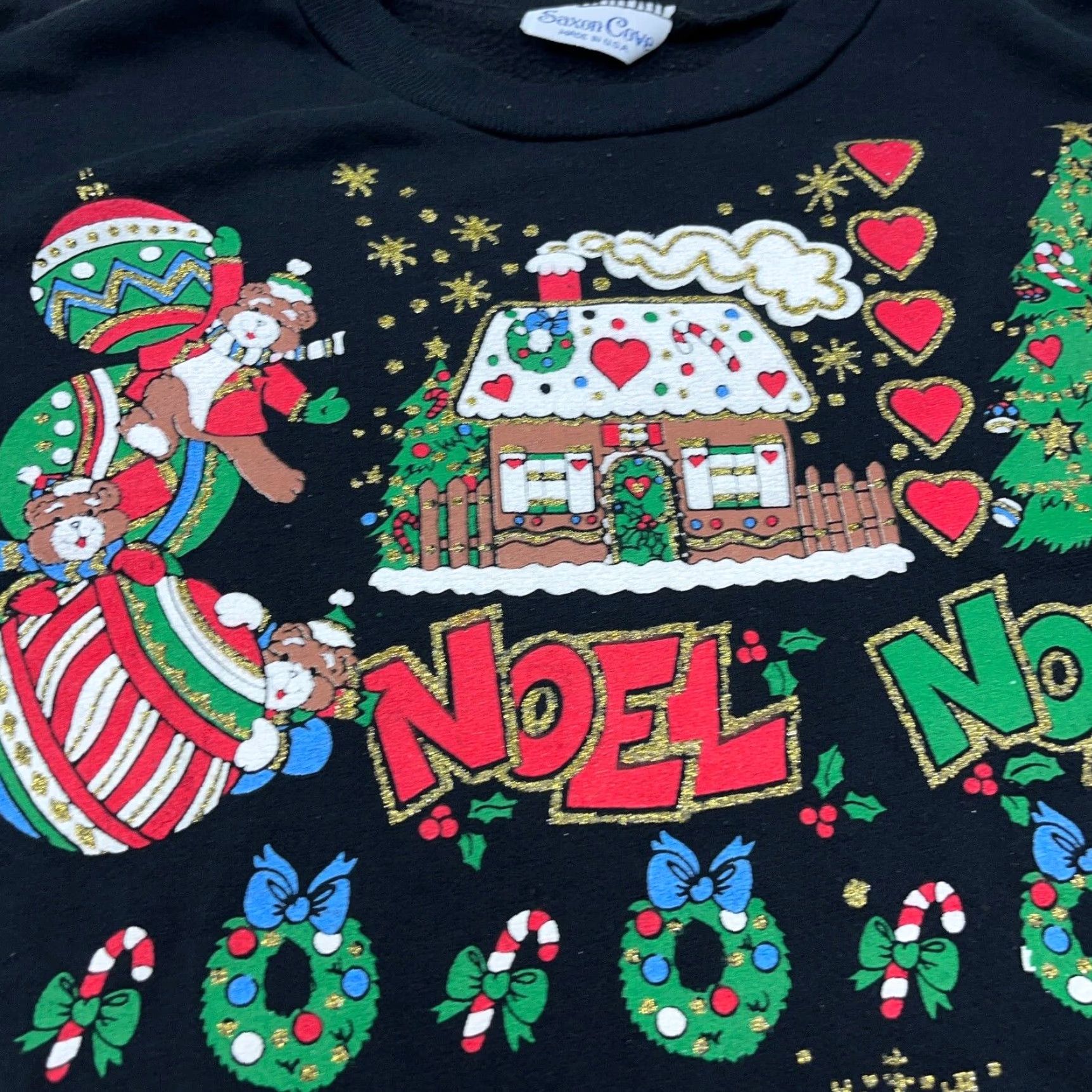 Vintage VINTAGE Saxon Cove Christmas Sweater Women L Black Crew Neck Pullover 90s USA Holiday Graphic Print Size L / US 10 / IT 46 - 7 Thumbnail