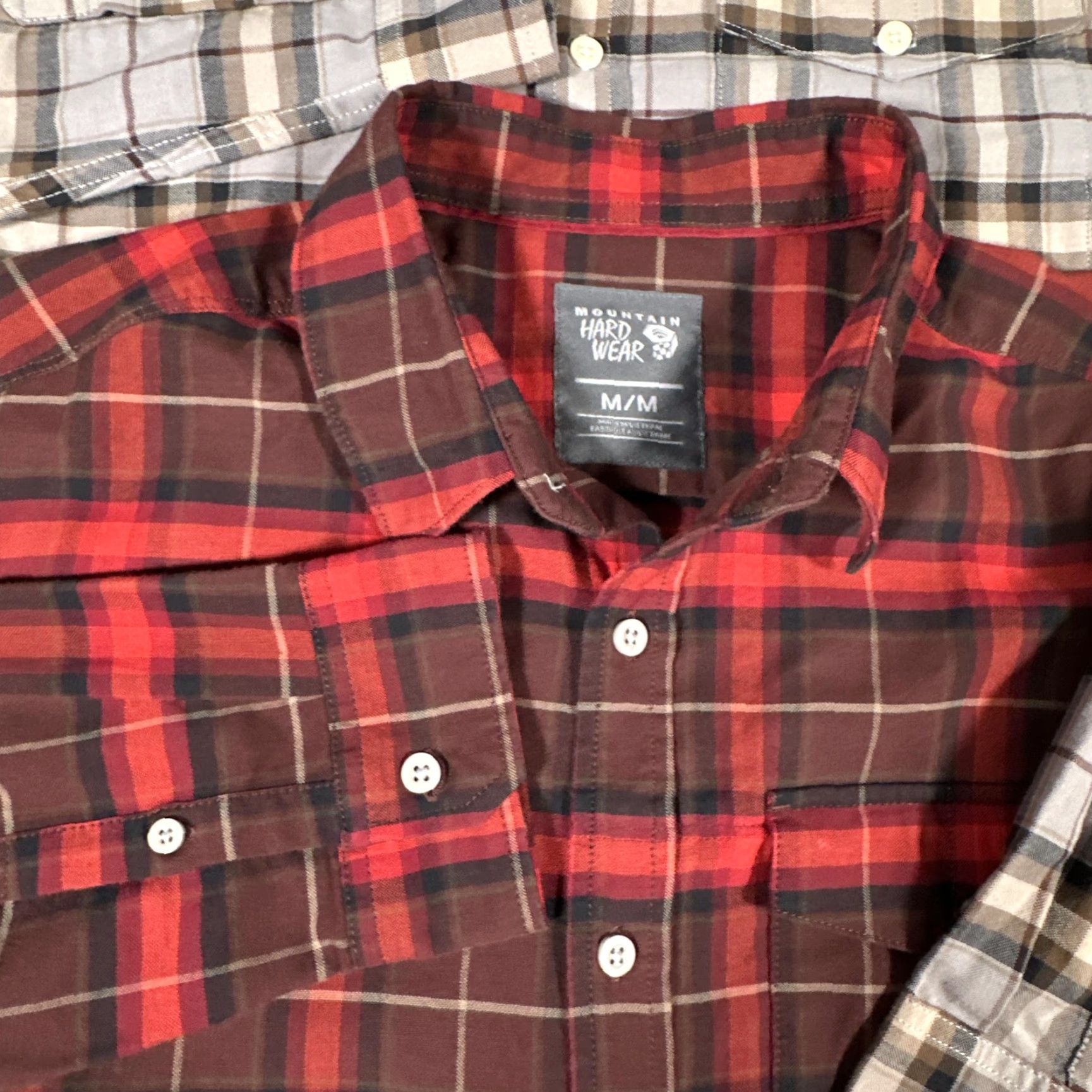 Mountain Hardwear VINTAGE? (No) Mountain Hardwear Shirt Mens M Plaid Flannel Lot 2 Red Gray Outdoor Hiking Button-Up Casual Workwear Travel Size US M / EU 48-50 / 2 - 5 Thumbnail