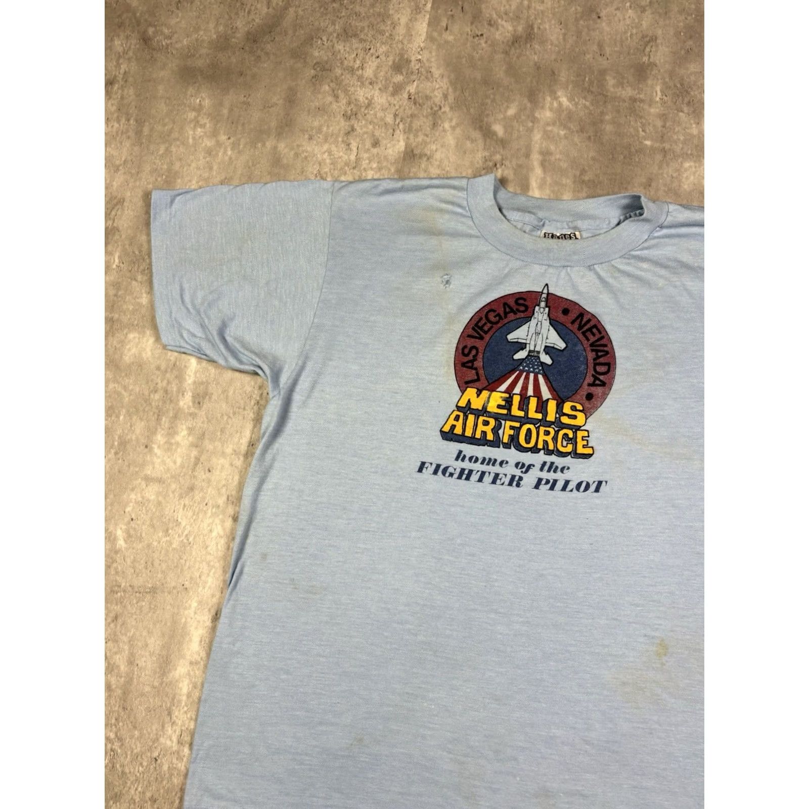 Hanes VINTAGE Hanes Graphic Print T-Shirt XL Blue Crew Neck Short Sleeve USA 80s 90s Size US XL / EU 56 / 4 - 3 Thumbnail