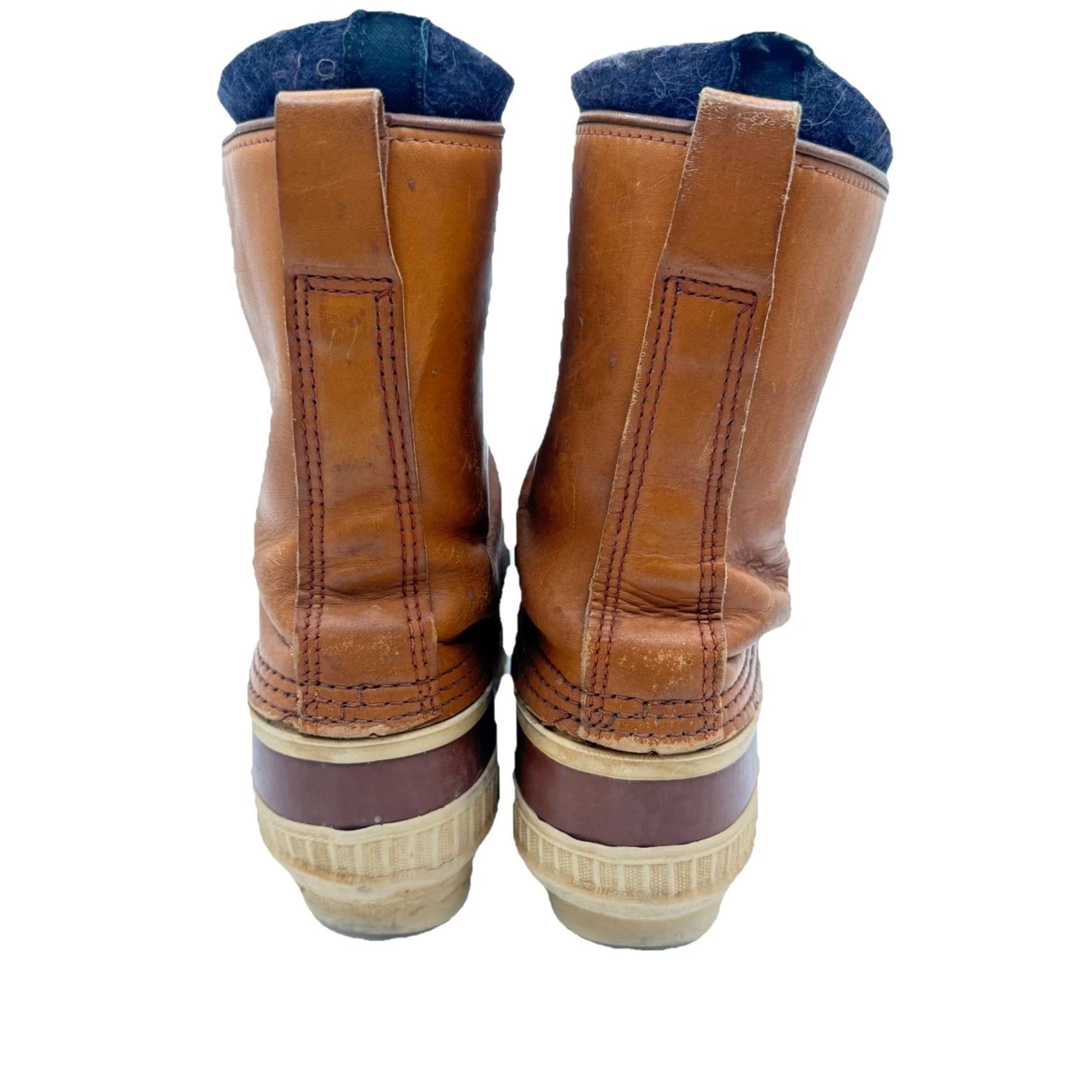 SOREL VINTAGE Sorel Kaufman Boots Mens 9/9.5 Leather Waterproof Rubber Snow Insulated Wool-Blend Liner Canada Size US 9.5 / EU 42-43 - 3 Thumbnail