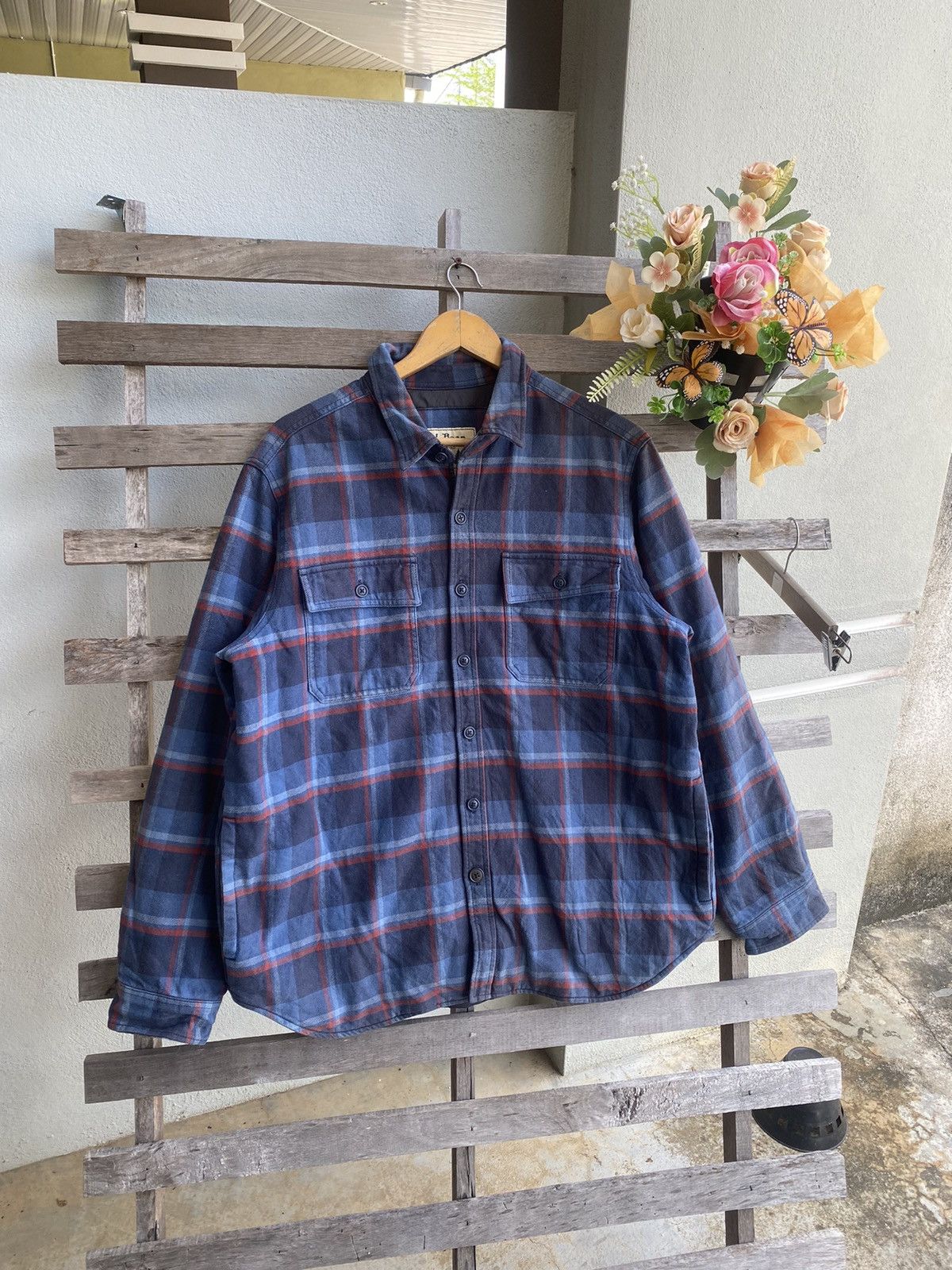 L.L. Bean Vintage Y2K L.L Bean Quilted Lined Plaid Shirt Jacket Size US XL / EU 56 / 4 - 2 Thumbnail