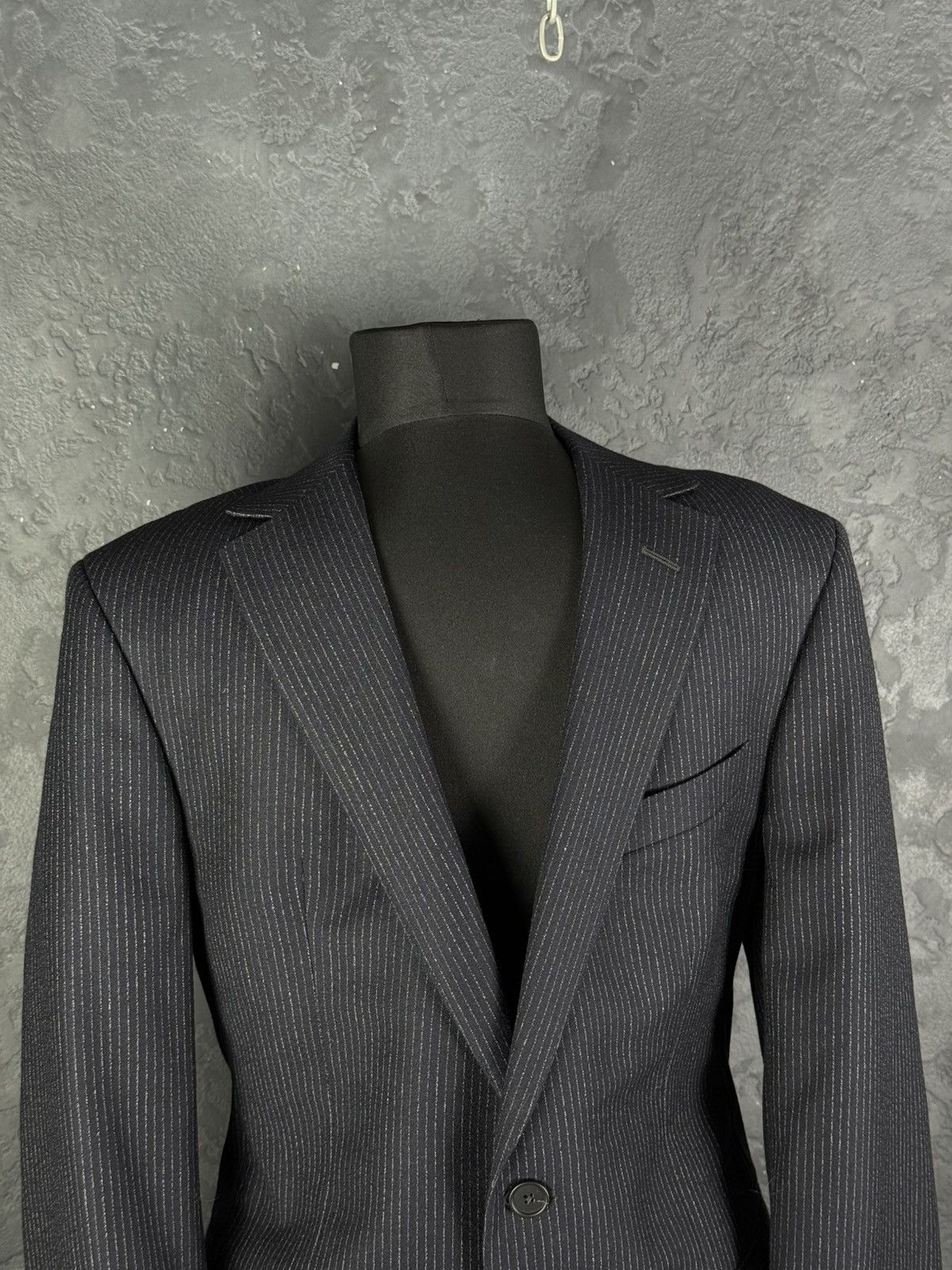Z Zegna Ermenegildo Z Zegna Navy Striped Wool 2Btn Suit R Drop Deco Size 50R - 4 Thumbnail