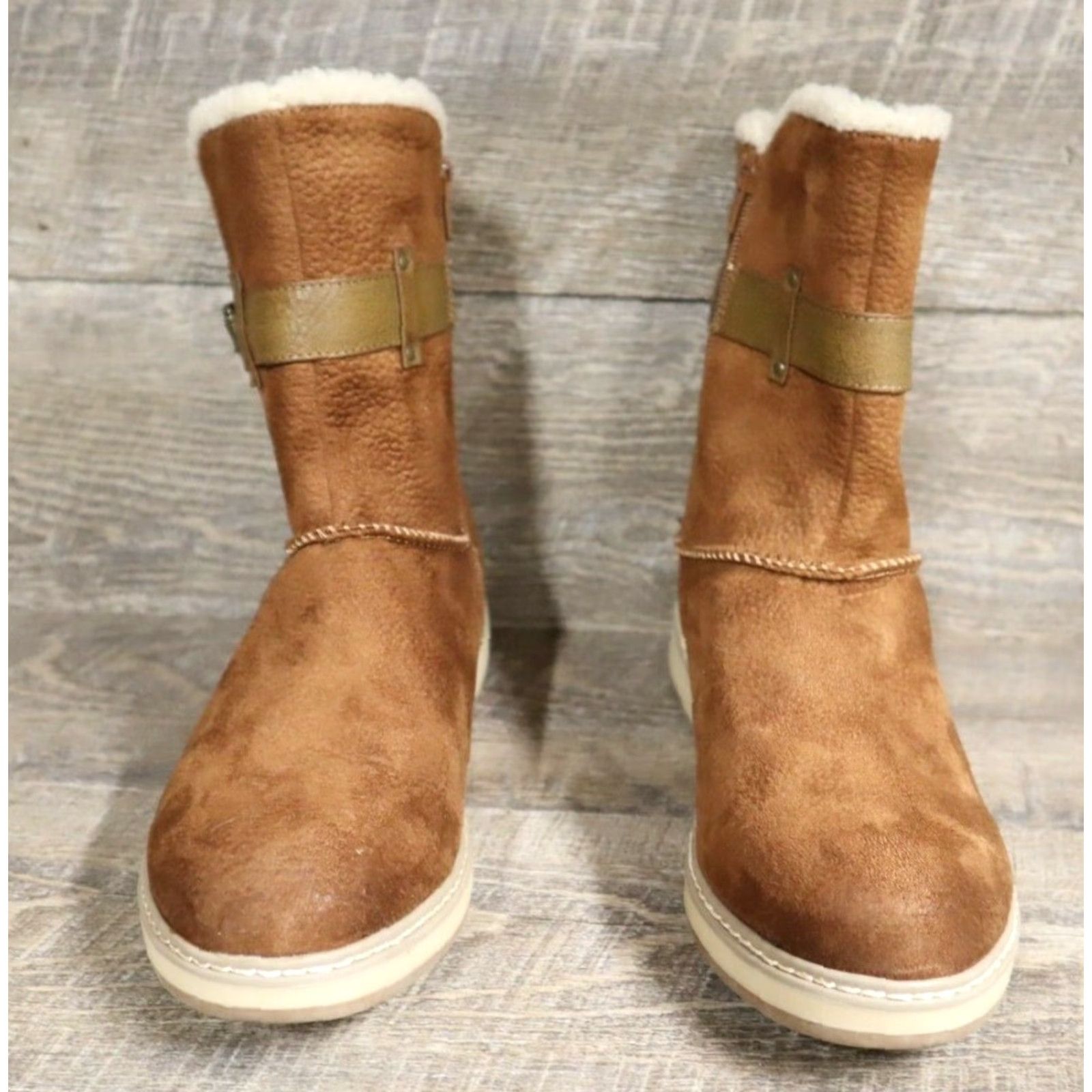 Vintage VINTAGE White Mountain Boots Women's Taite Burnished Fabric US 11M Brown Boots Women's US 11M Brown Size US 11 / IT 41 - 3 Thumbnail