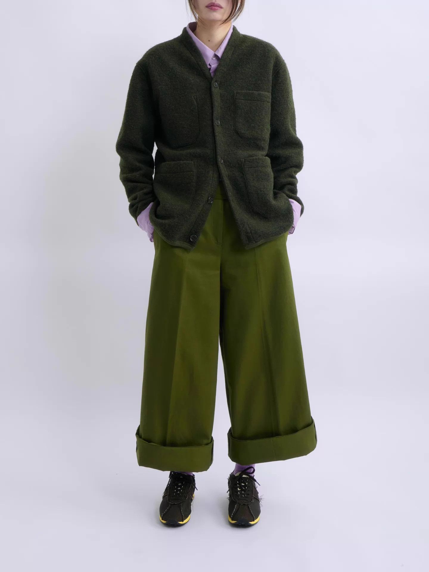 Universal Works UNIVERSAL WORKS Deep Moss Green Wool Cardigan M Size US M / EU 48-50 / 2 - 2 Thumbnail