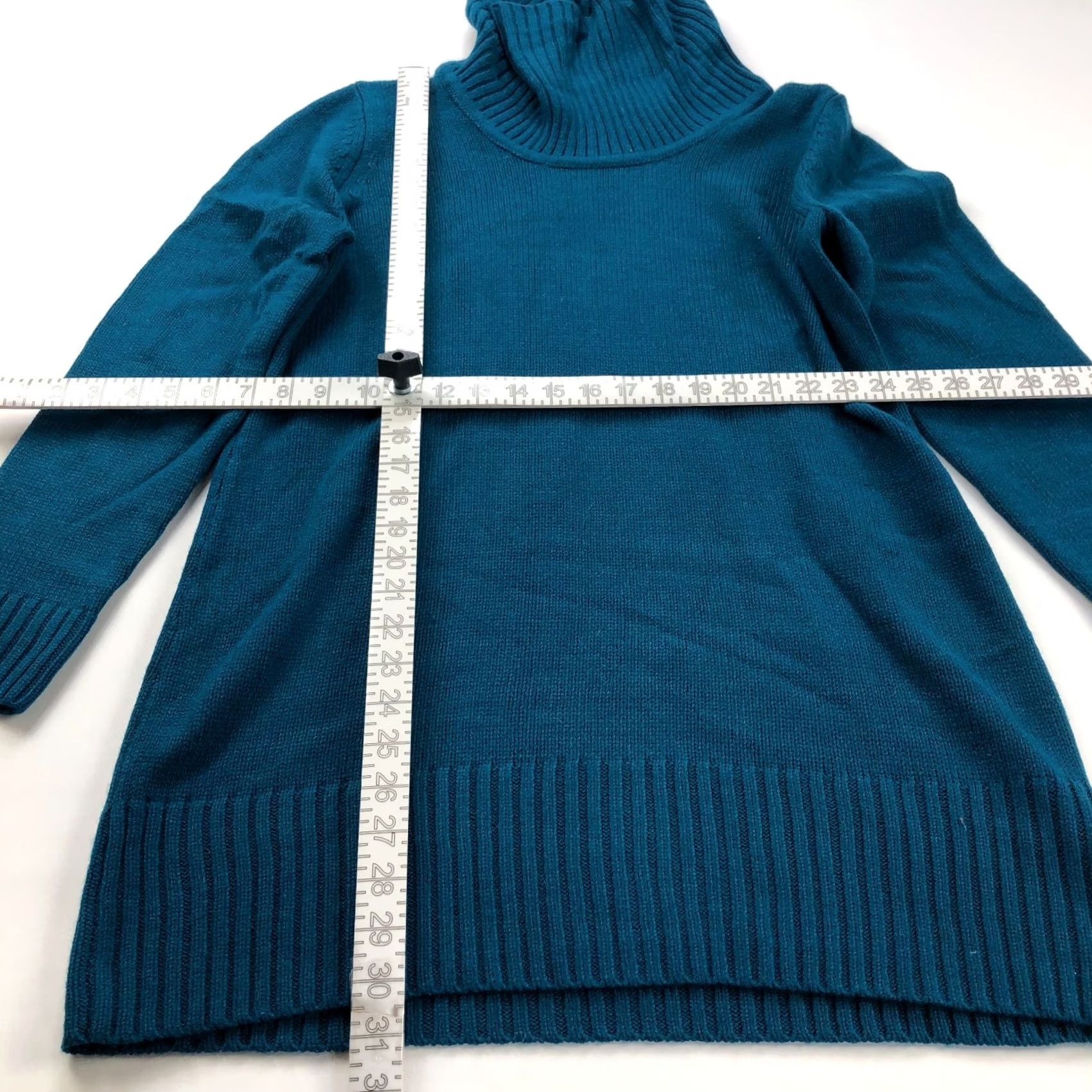 Vintage AB Studio XL Acrylic Cowl Neck Tunic Pullover Sweater Teal Blue Women Shirt/Top Size XL / US 12-14 / IT 48-50 - 4 Thumbnail