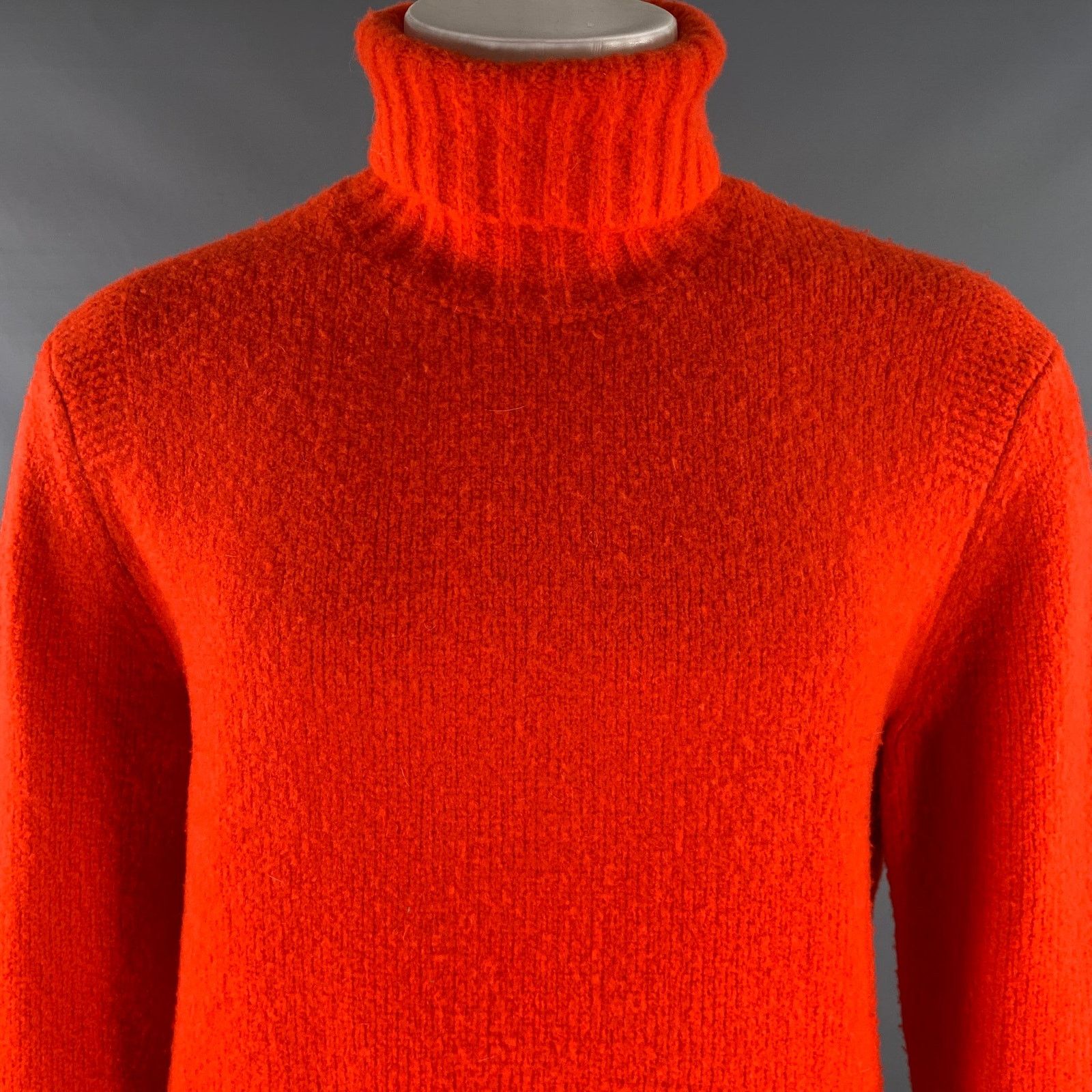 Todd Snyder TODD SNYDER M Orange Knitted Wool Blend Turtleneck Sweater Size US M / EU 48-50 / 2 - 2 Thumbnail