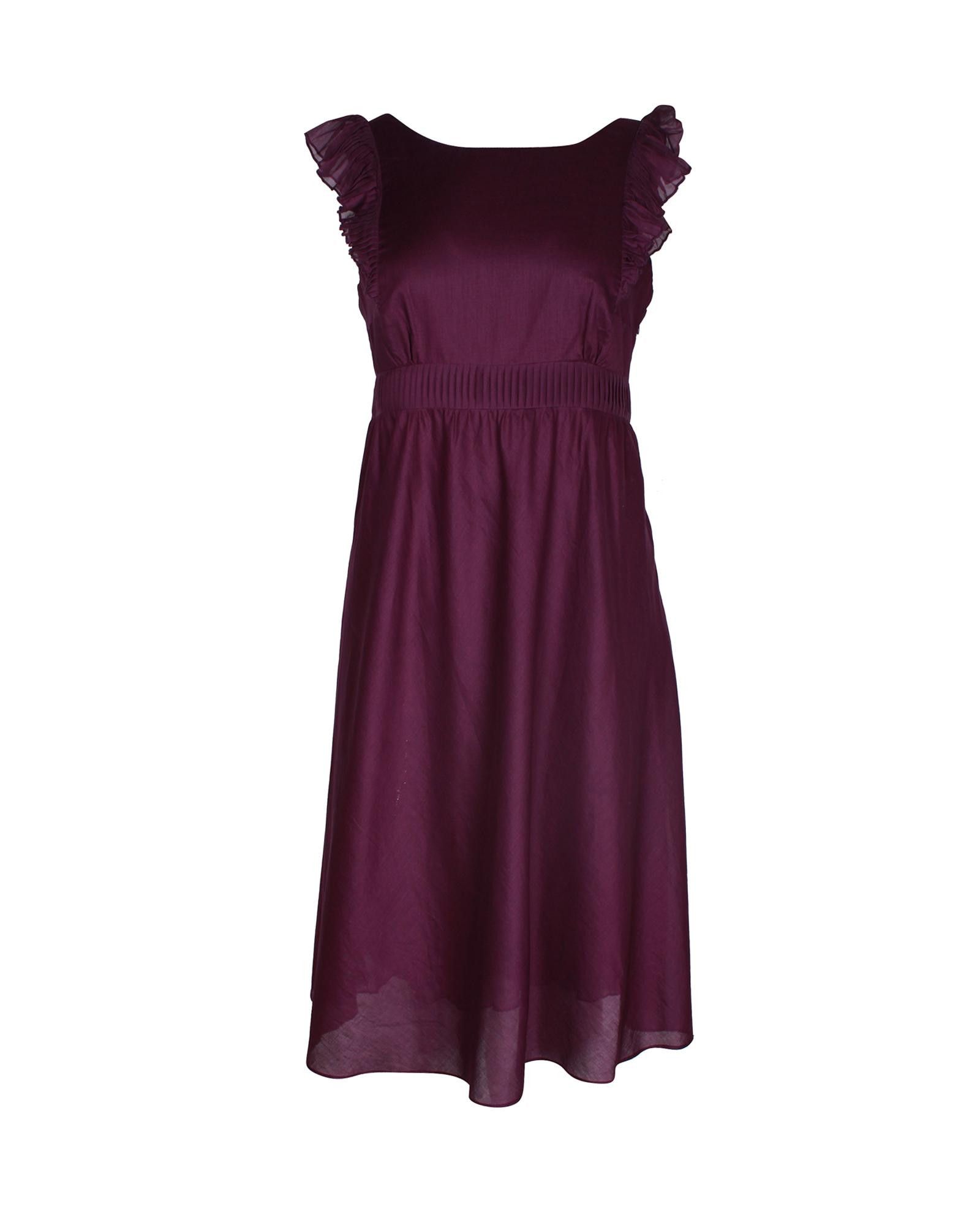 image of Vanessa Bruno Ruffled Sleeveless Dress In Purple Cotton, Women's (Size Small)