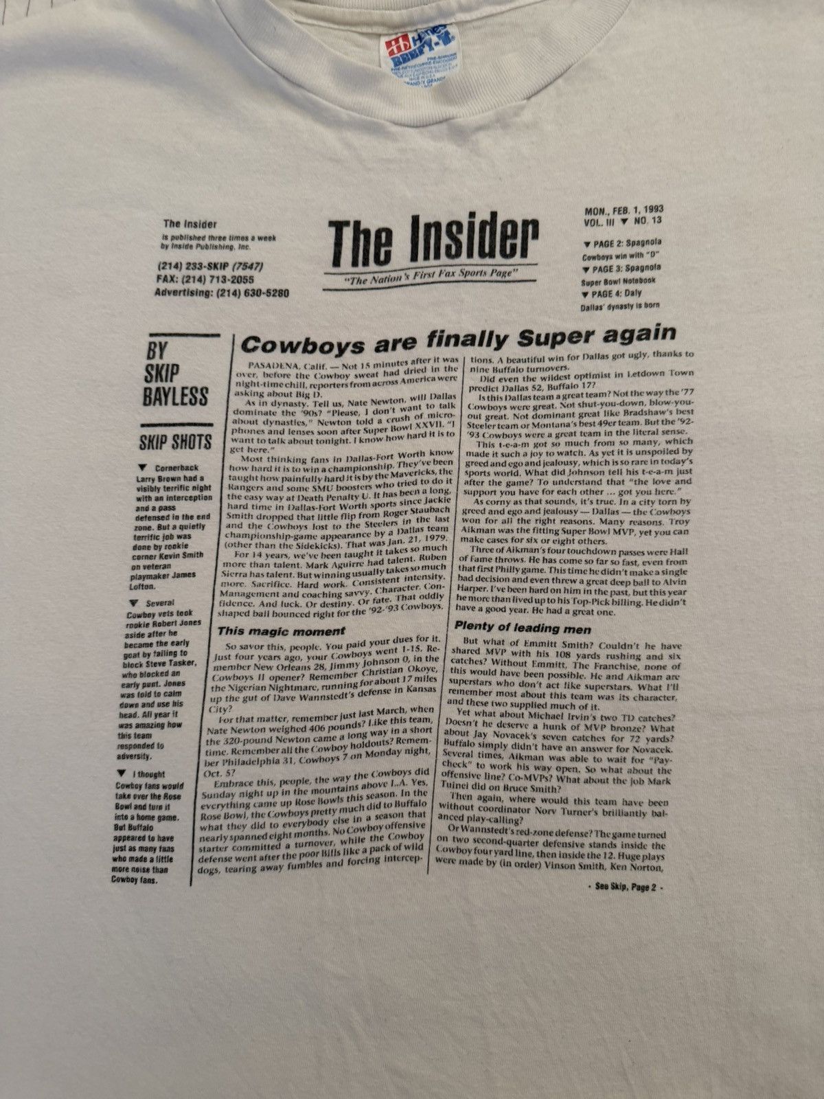 Vintage The Insider Newspaper T-Shirt Size US XL / EU 56 / 4 - 1 Thumbnail