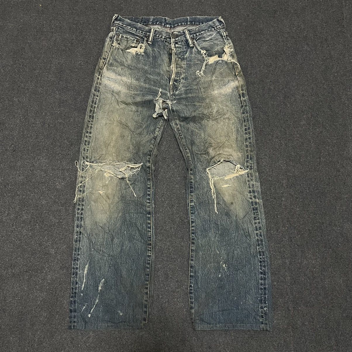 45rpm × Japanese Brand 45 Rpm Selvedge Buttonfly Distressed Jeans Hysterics LGB Size US 30 / EU 46 - 1 Thumbnail