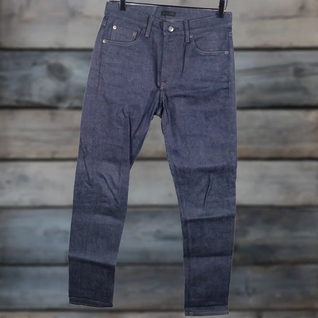 Uniqlo Uniqlo Jeans Men 29 x 39 Slim Straight Denim Zip 5-Pocket Kaihara Blue Dark Selvedge Knit? Size US 30 / EU 46 - 1 Thumbnail