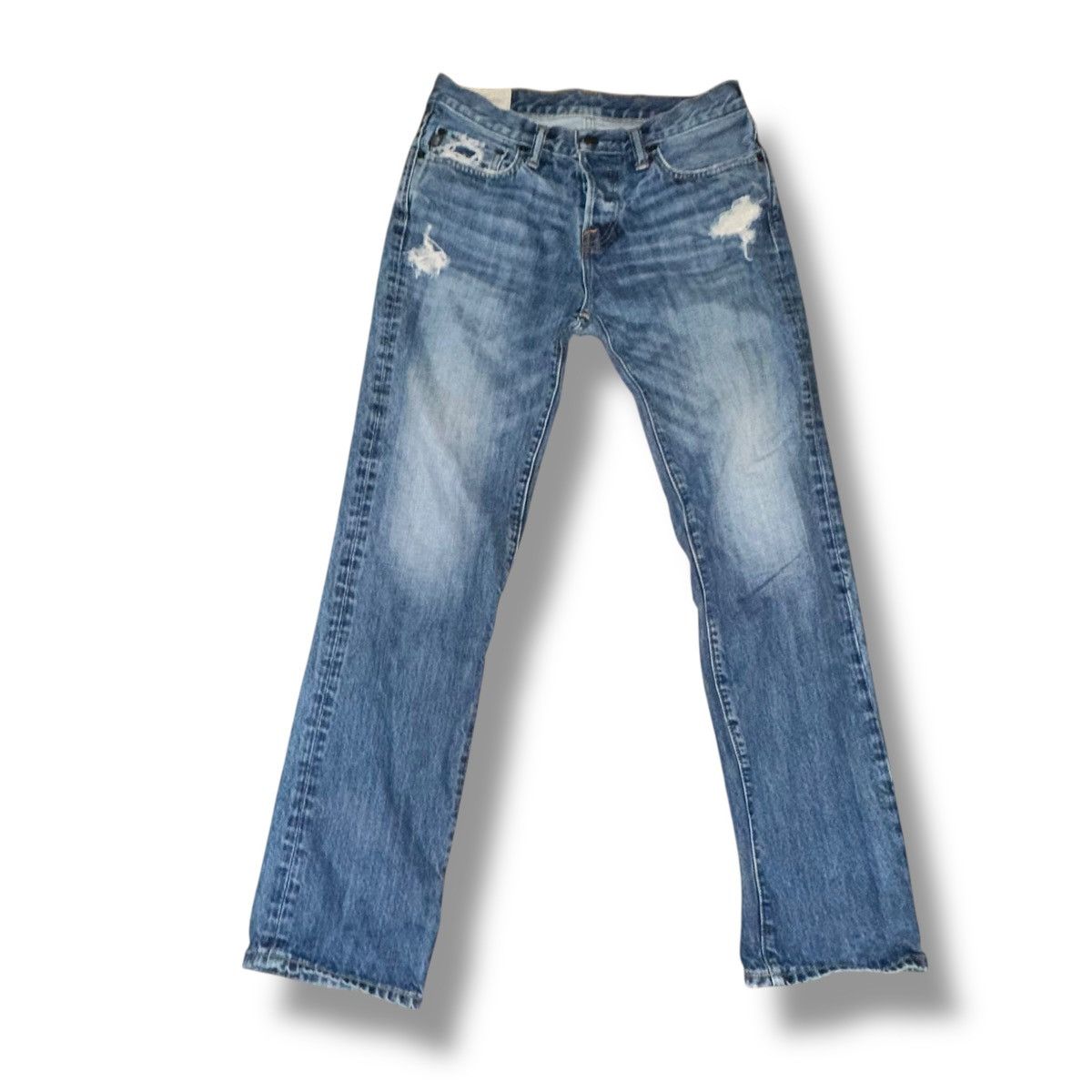 Abercrombie & Fitch Abercrombie Slim Straight distressed jeans Size US 31 - 1 Thumbnail