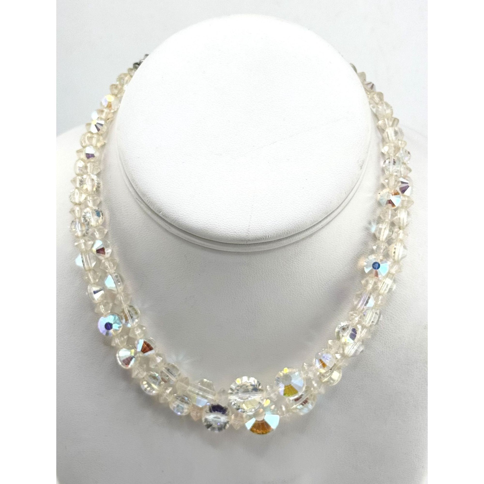 Vintage Vintage estate AB Crystal beaded double strand necklace Size ONE SIZE - 1 Thumbnail