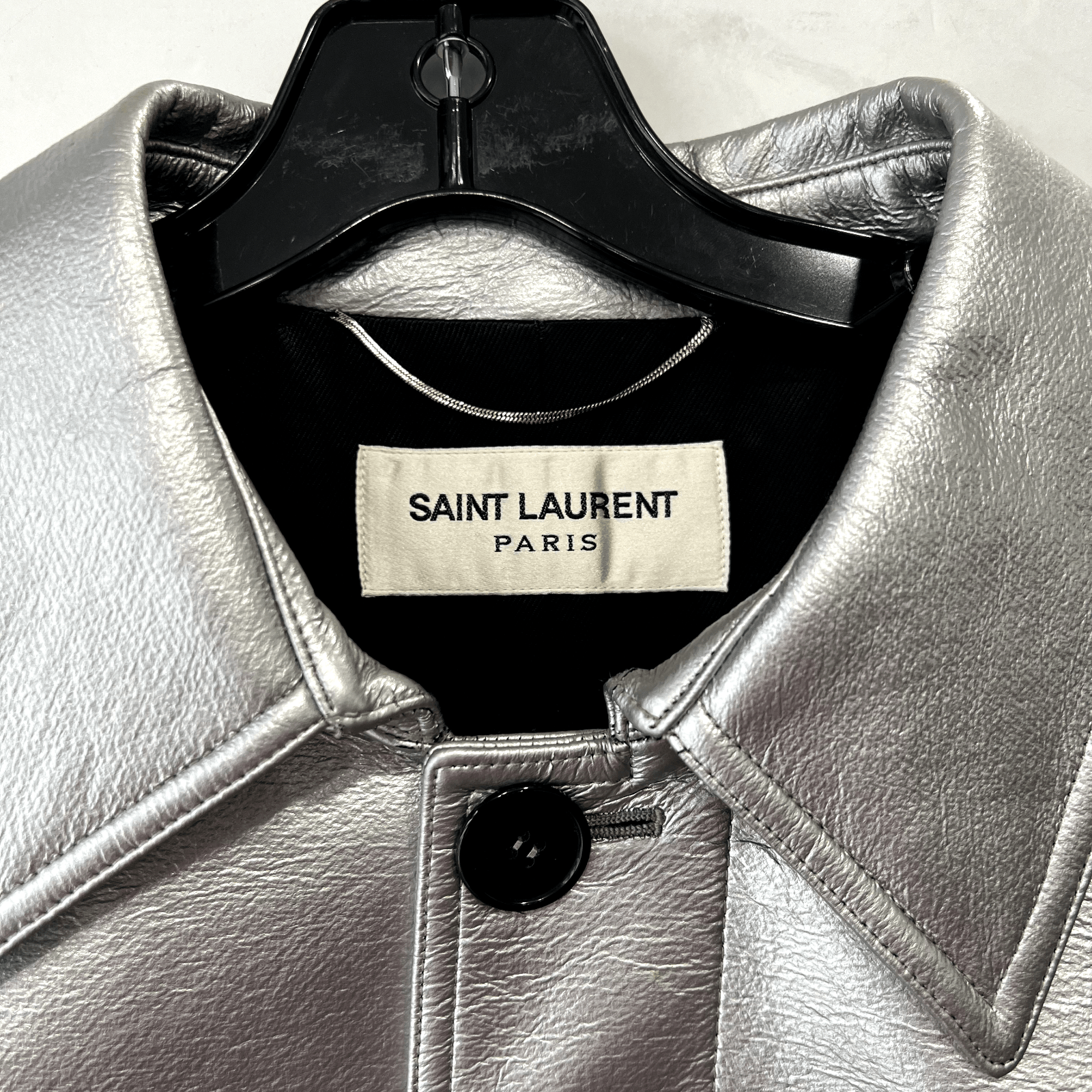 Saint Laurent Paris Fall 2015 Silver Metallic Jacket Men's Size US M / EU 48-50 / 2 - 6 Thumbnail