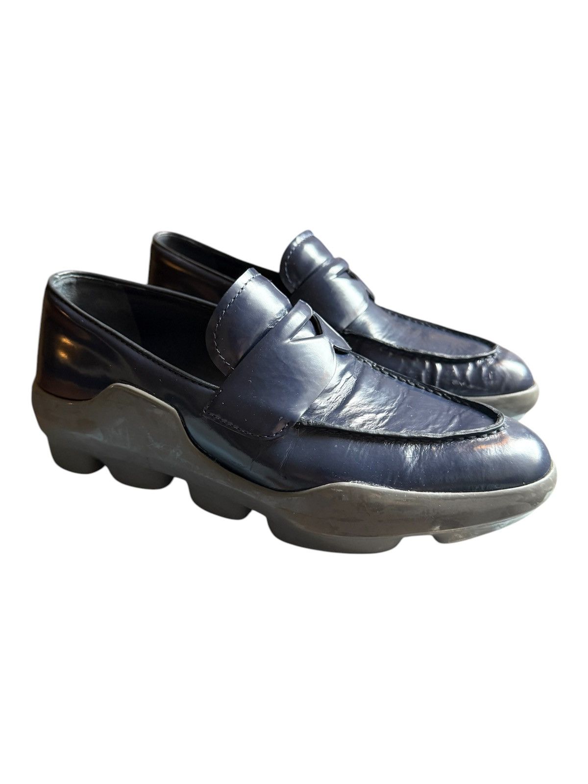 Prada Rubber Wave Platform Leather Loafers Size US 6 / IT 36 - 1 Thumbnail