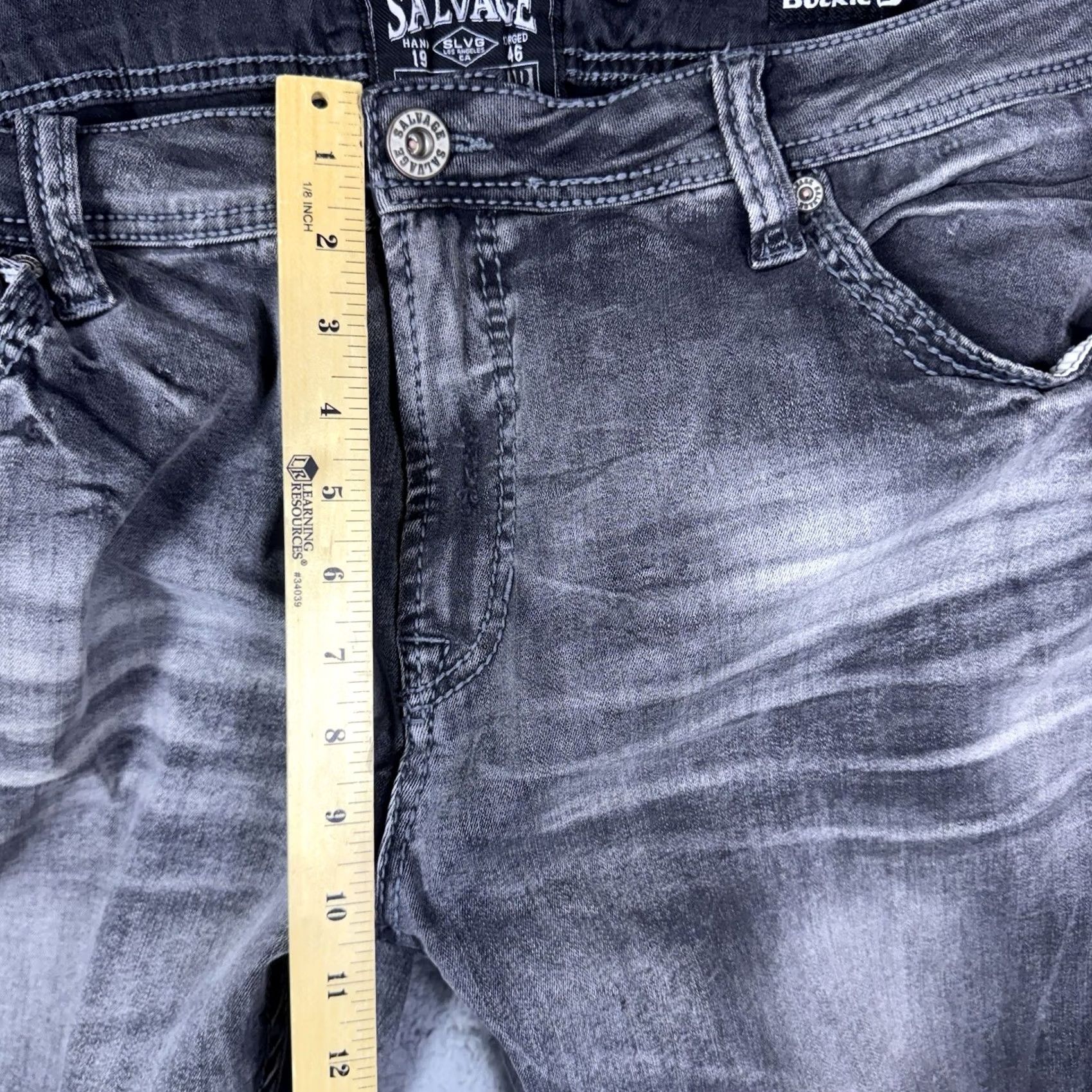 Vintage Salvage Supply Co. Jeans Men 40R Mayhem Straight Regular Premium Denim 23-460 - Mid Rise Size US 40 / EU 56 - 7 Thumbnail