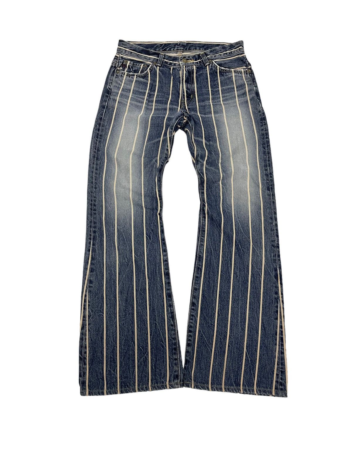 Edwin × Vintage Vintage Edwin Striped Flare Disclosed Denim Jeans Size US 29 - 6 Thumbnail