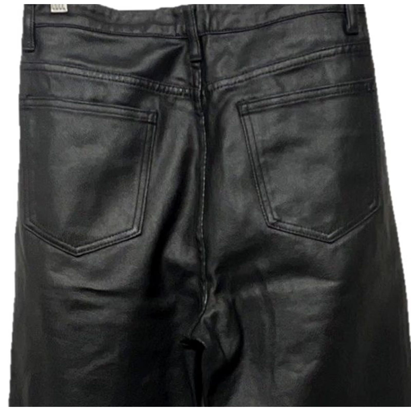 PrettyLittleThing VINTAGE PrettyLittleThing Tall Faux Leather Pants Women US 6 Black High Rise Pants Size 28" / US 6 / IT 42 - 6 Thumbnail