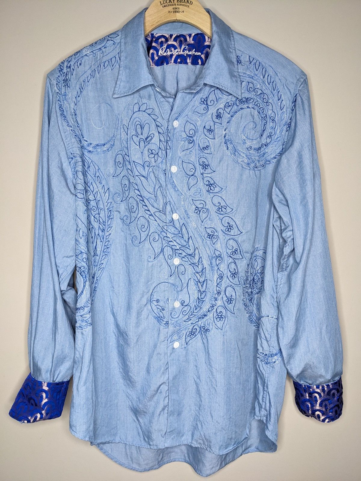 Robert Graham Robert Graham Paisley Flip Cuff Button Up Shirt Large Tencel Size US L / EU 52-54 / 3 - 1 Thumbnail