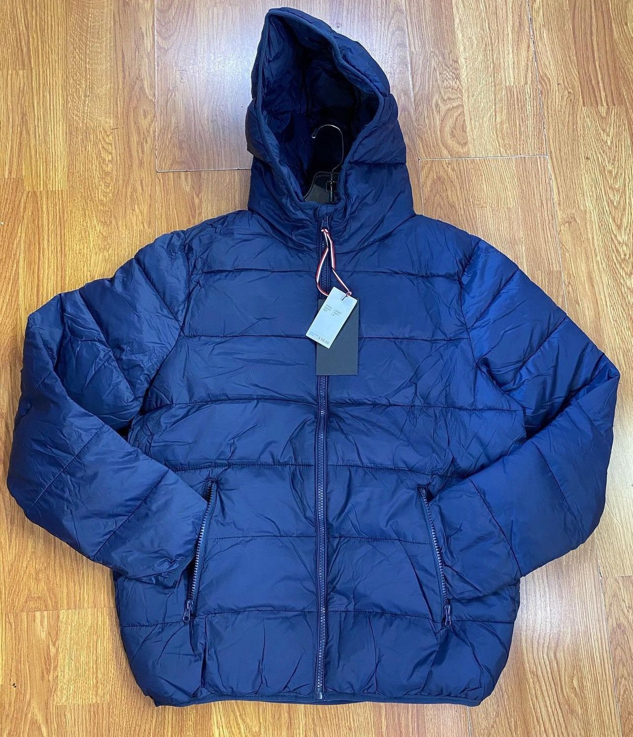 Streetwear × Vintage Small Switch Remarkable Navy Light Hooded Puffer ...