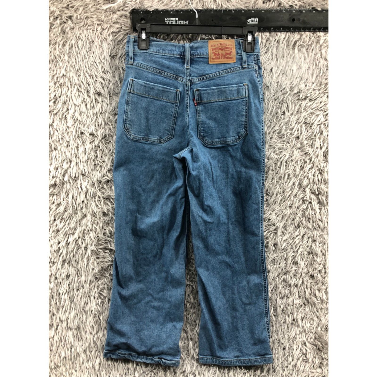 Levi's VINTAGE Levis Mile High Cropped Wide Leg Jeans Womens Medium Wash Blue 25 Regular Jeans Size 42" / US 20 - 5 Thumbnail