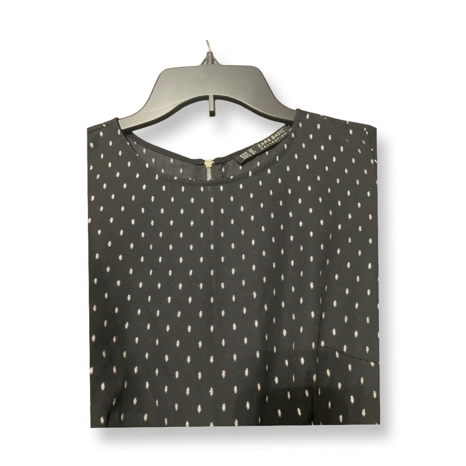Zara Zara Romper Scoop Neck Functional Pockets Polka Dots Black S Size 27" / US 4 / IT 40 - 3 Thumbnail