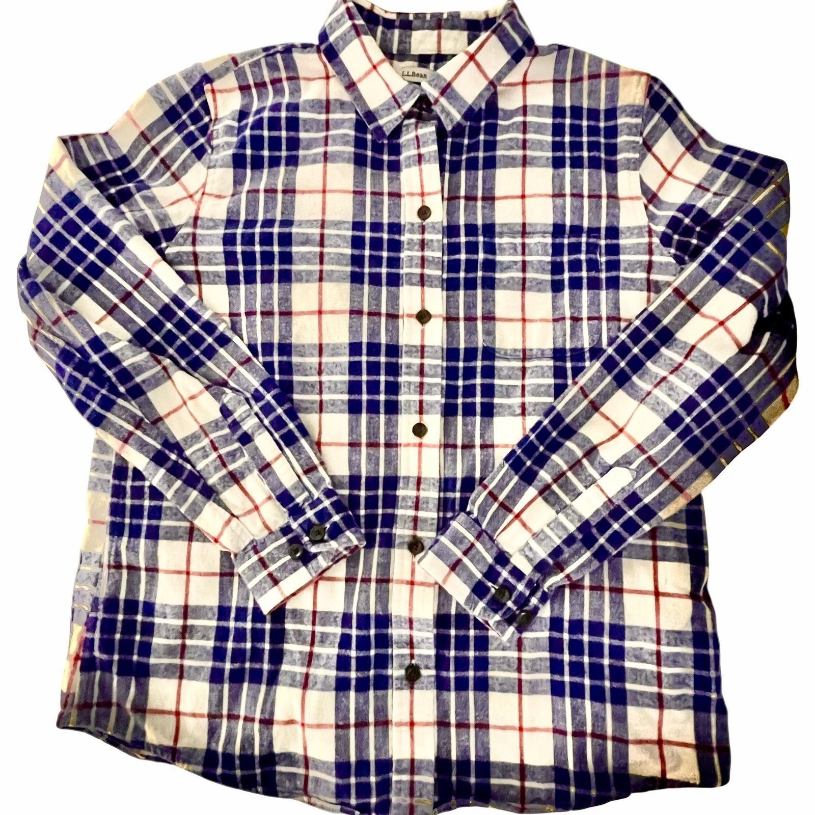 L.L. Bean L.L. Bean Shirt Mens M Blue Plaid Flannel long sleeve Size US M / EU 48-50 / 2 - 1 Thumbnail