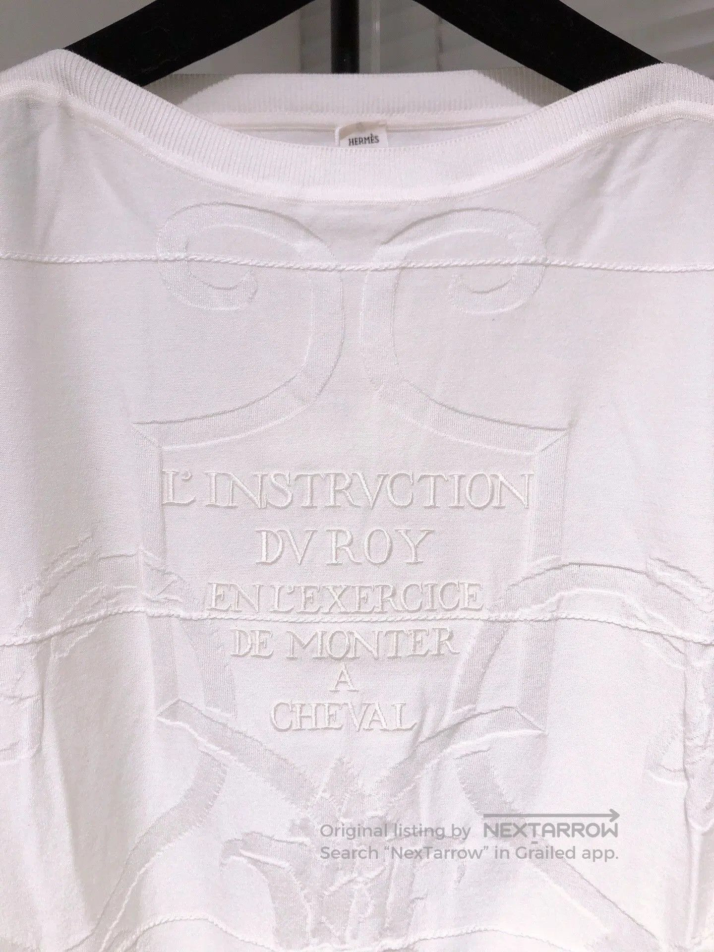 Hermes Hermes White Jacquard Embroidered Sweater. Size US XL / EU 56 / 4 - 3 Thumbnail