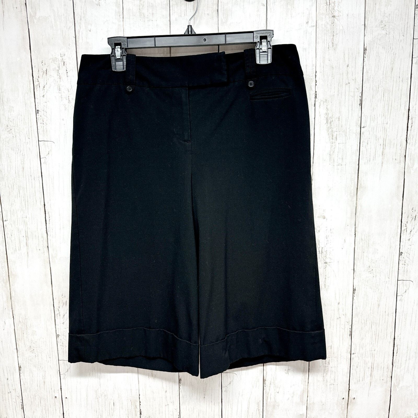 Loft Loft Petites Shorts Size 10 Cuffed Bermuda Black Zip Fly Size 32" / US 10 / IT 46 - 1 Thumbnail