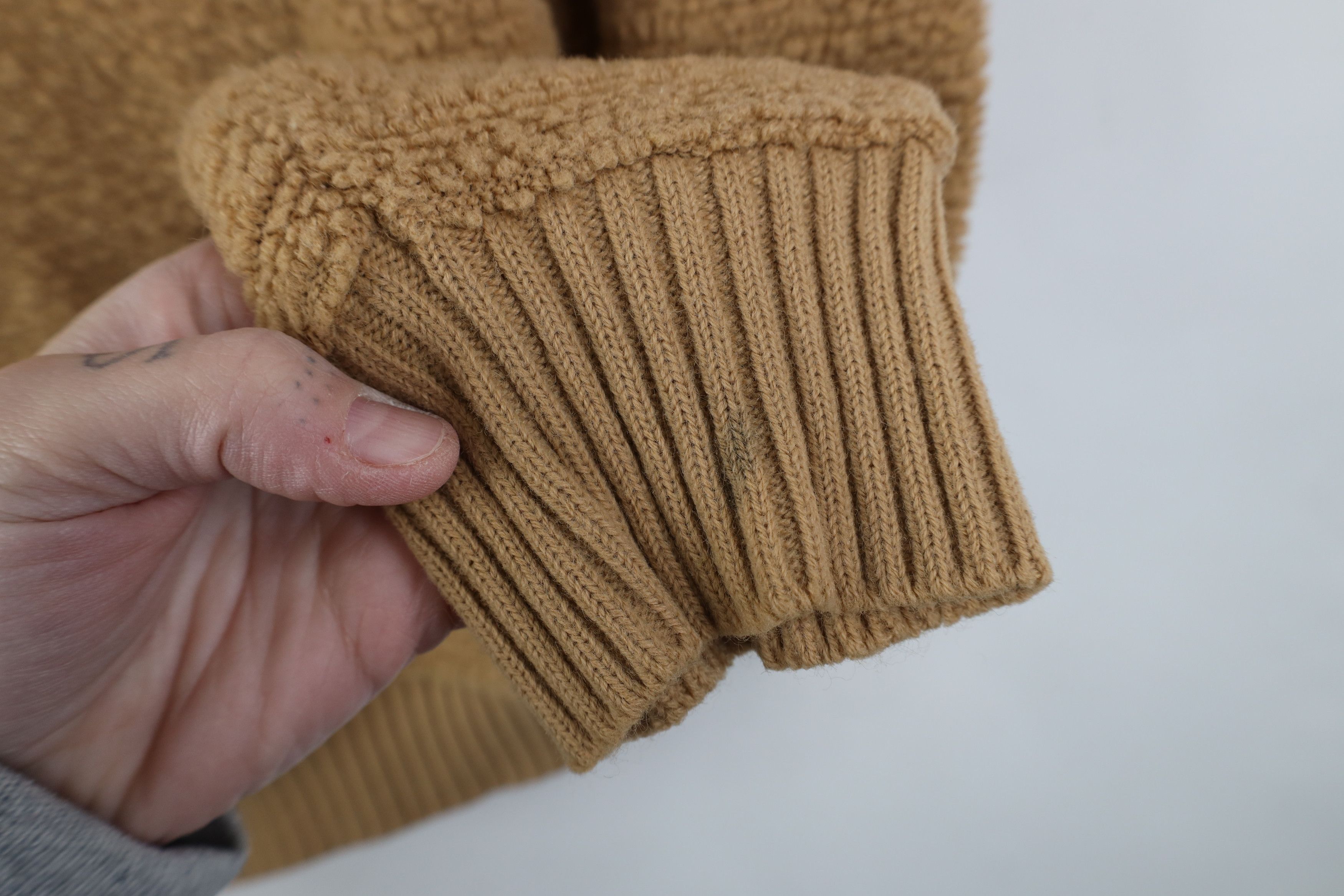 Vintage Vintage 70s Streetwear Textured Fleece V-Neck Sweater USA Size L / US 10 / IT 46 - 4 Thumbnail