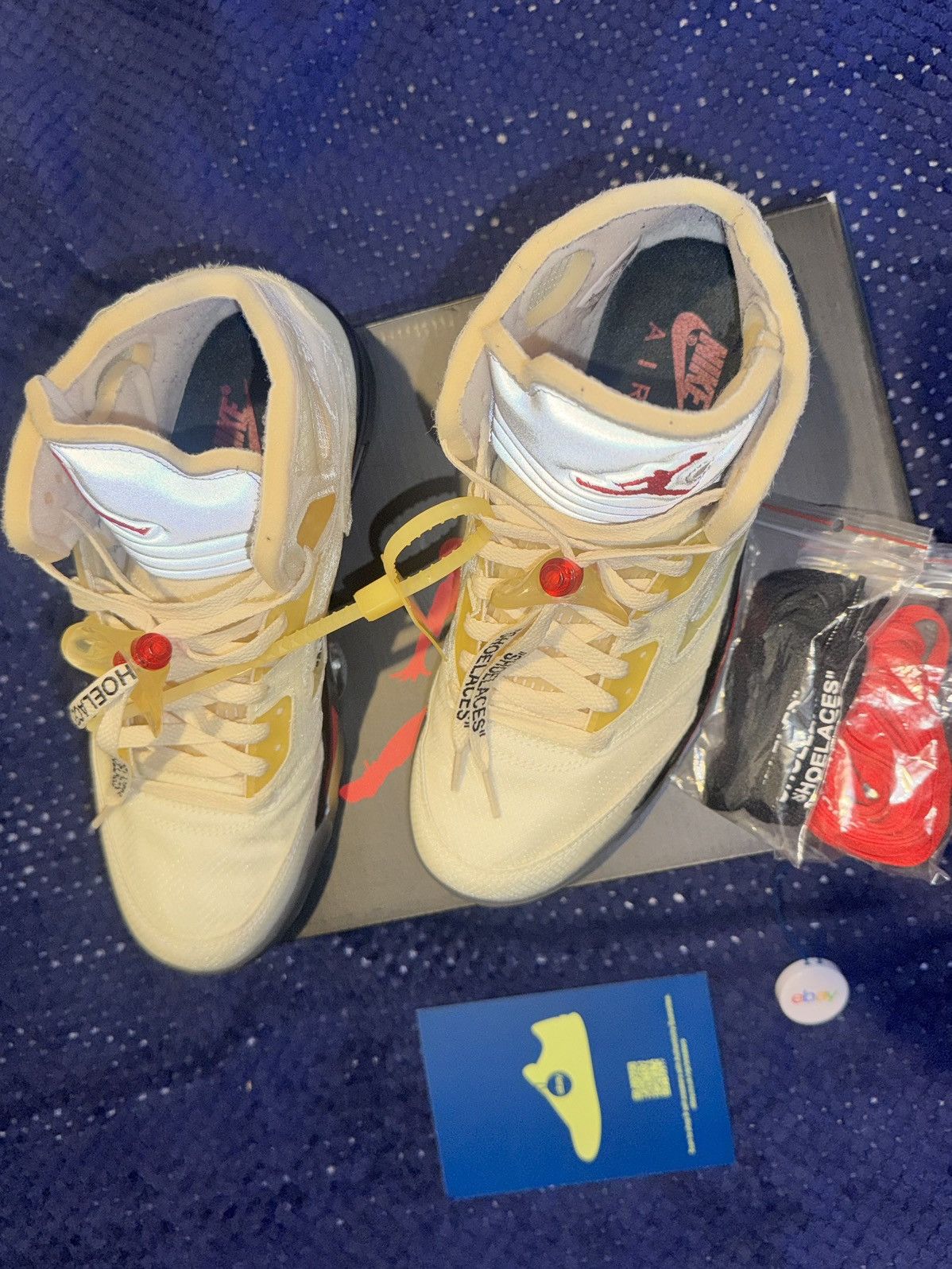 Nike × Off-White Jordan 5 SP x Off-White, Mid Sail, UK 7.5. US 8.5 Size US 8.5 / EU 41-42 - 10 Thumbnail