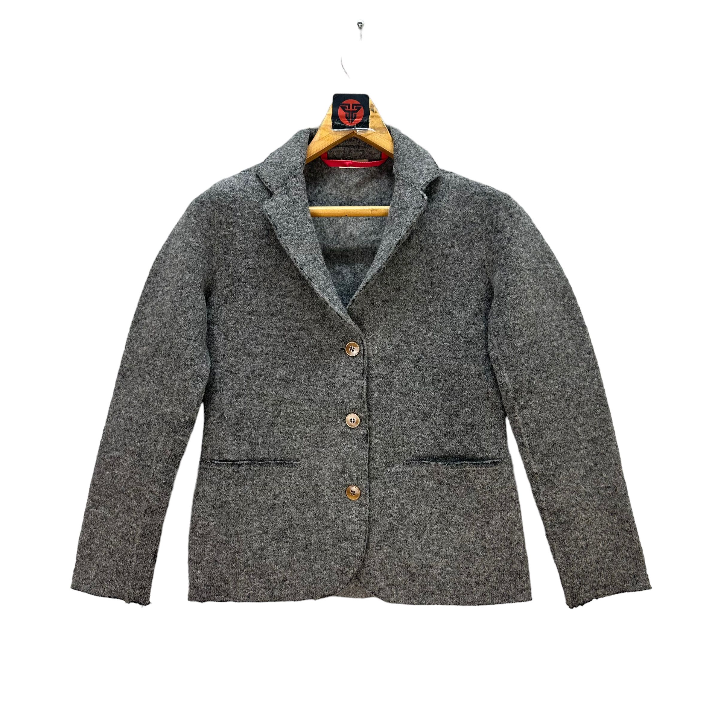 image of Homecore No Euphrat Glossy Wool Jacket 7645-160 in Grey, Women's (Size Small)