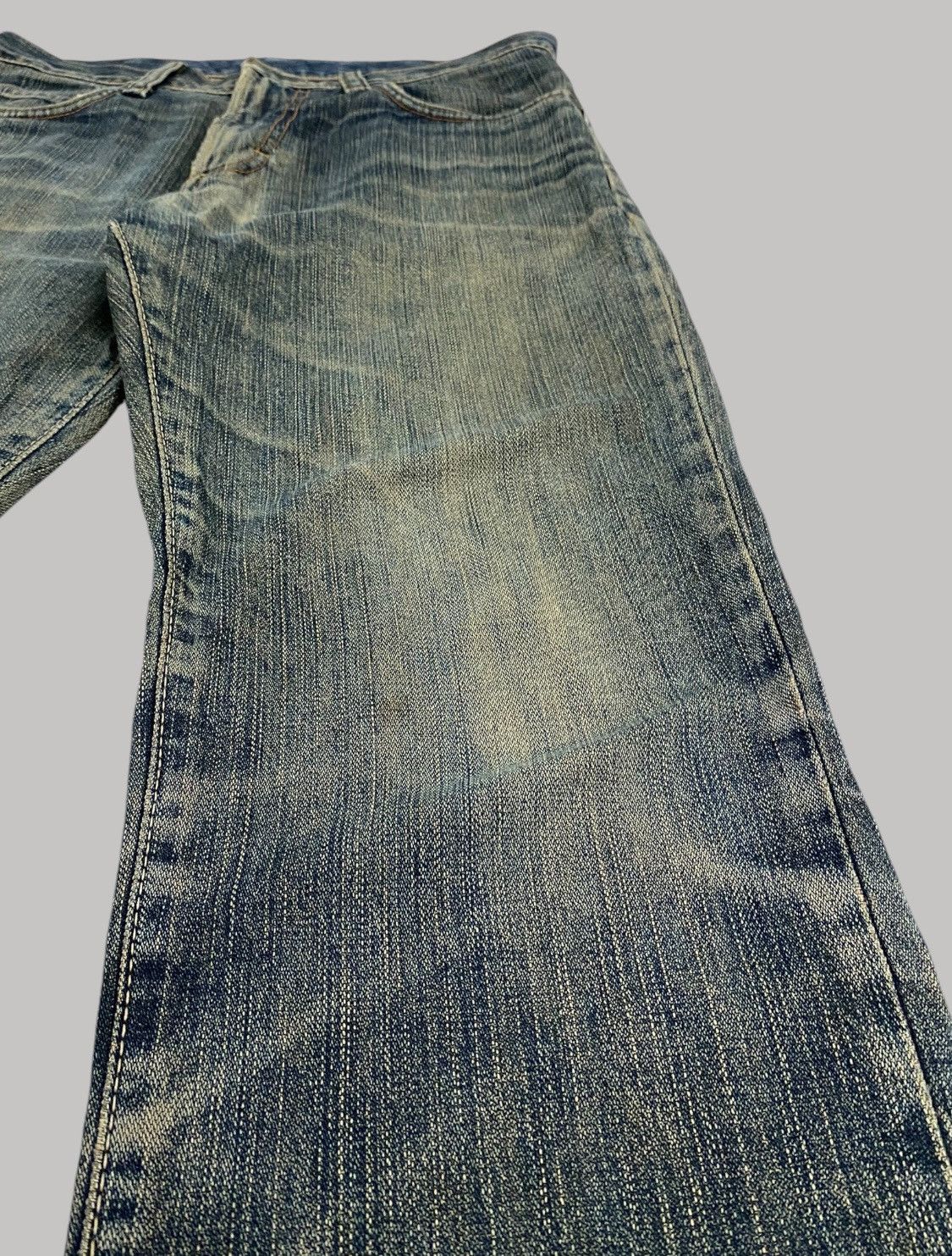 Japanese Brand × Wrangler Wrangler Denim Mud Washed Whisker Distressed Loose Fit Size US 30 / EU 46 - 7 Thumbnail