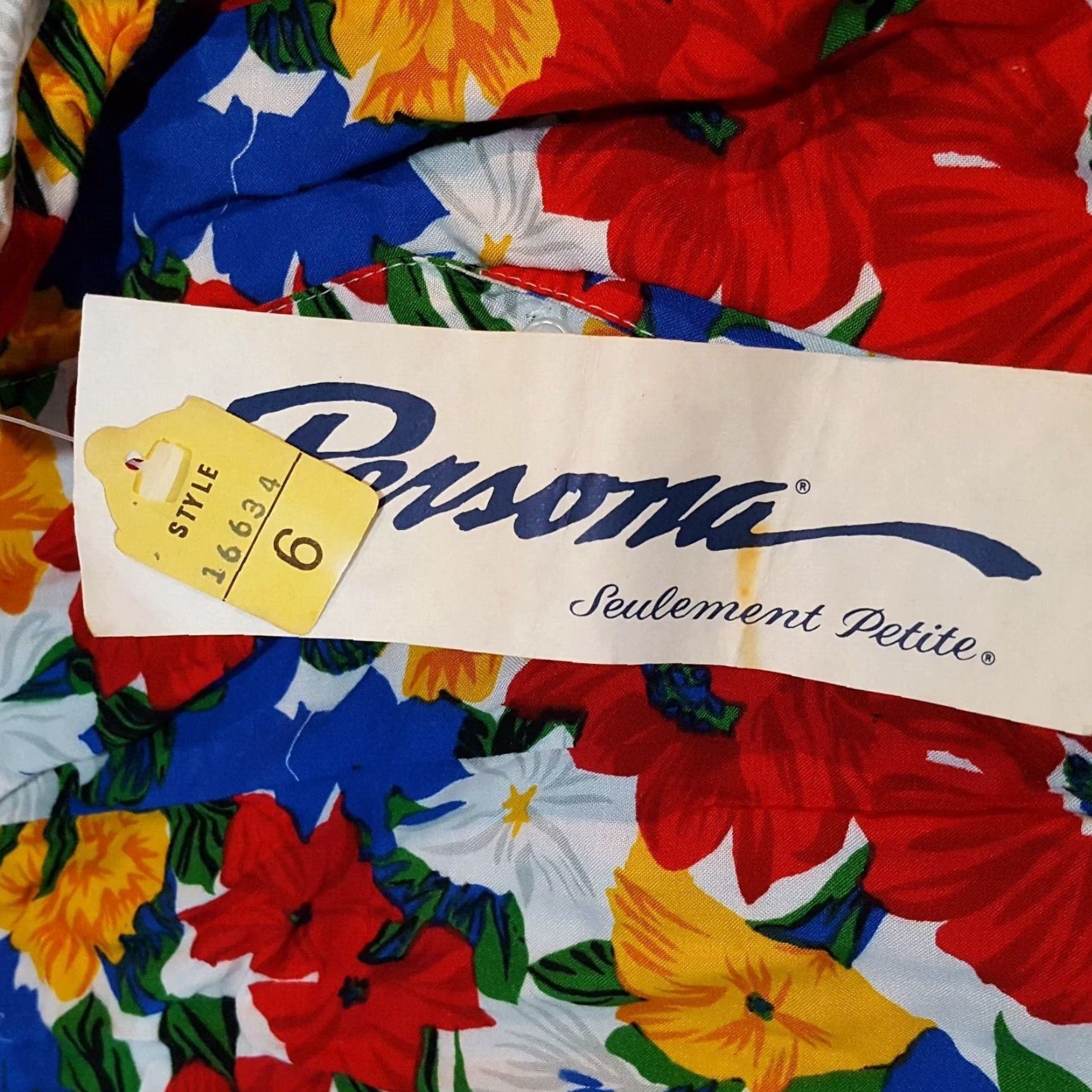 Vintage VINTAGE Floral Print Womens Size 6 Short Sleeve Button Up Shirt Top Dress Size M / US 6-8 / IT 42-44 - 7 Thumbnail