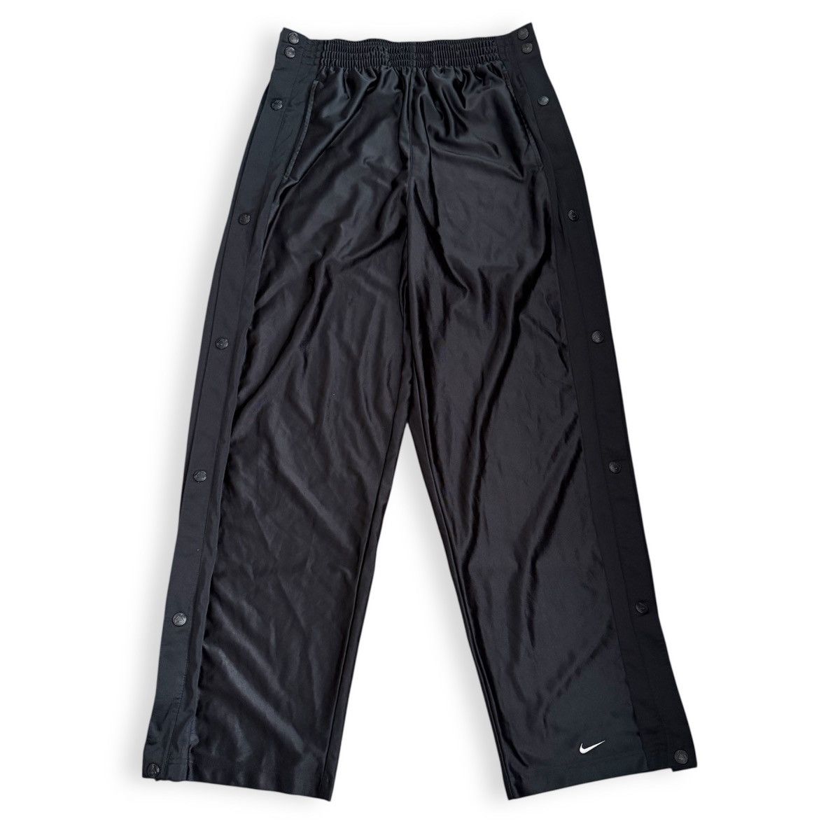 Nike Vintage Nike Tearaway Side Snap Warm Up Track Pants Black Size US 35 - 1 Thumbnail