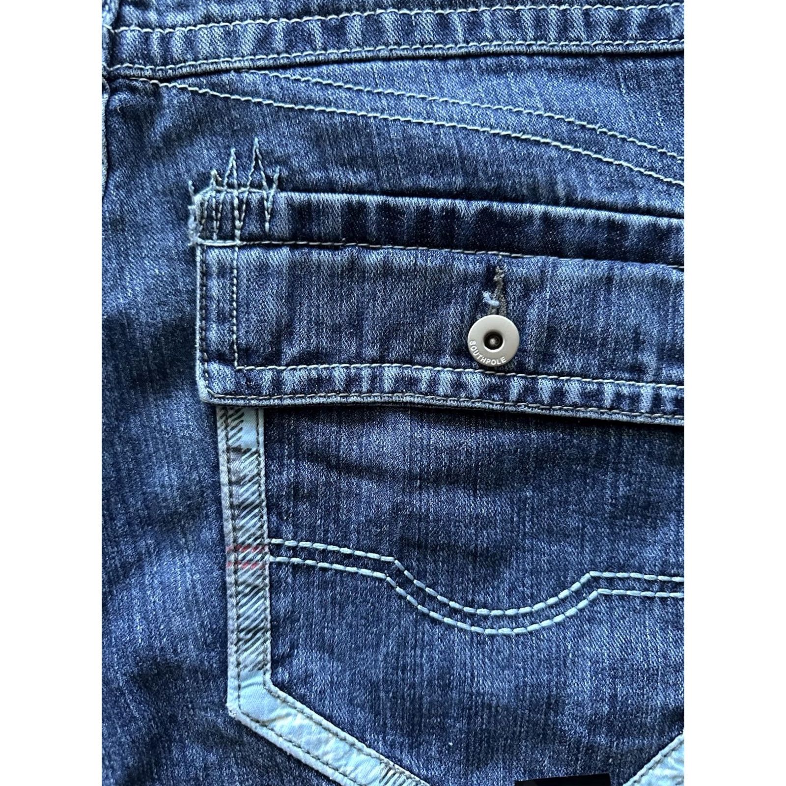 Southpole VINTAGE Southpole Bermuda Shorts Mens 36 Blue Cotton Denim 5-Pocket Relaxed High Rise 90s Hip Hop NWT rare Size US 36 / EU 52 - 4 Thumbnail