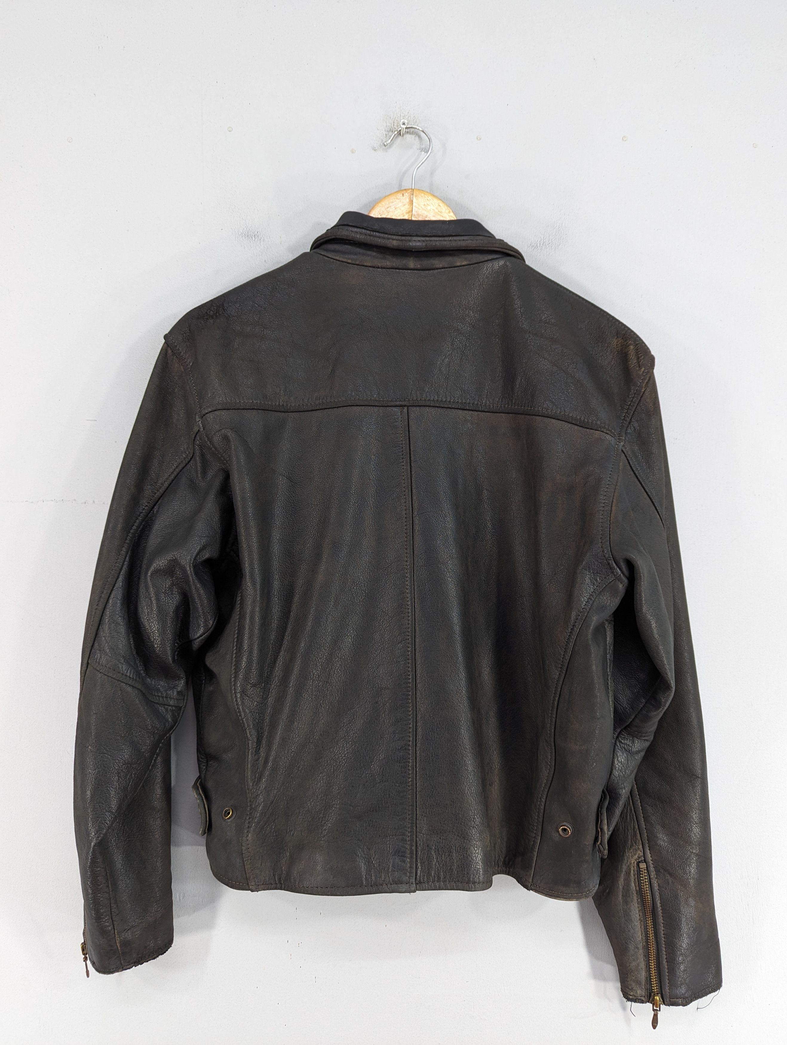 Vintage 🔥Vintage Unbrand Distressed Leather Jacket Ramones Size US S / EU 44-46 / 1 - 22 Thumbnail