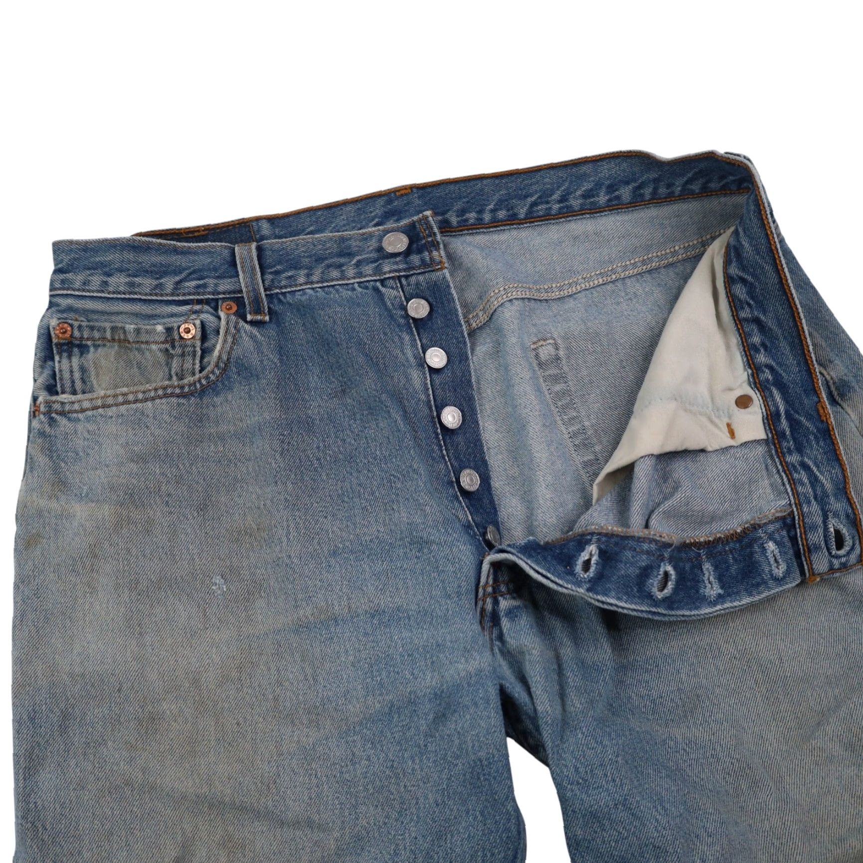 Denime VINTAGE Levis 501 USA Made Denim Jeans Shirt? Size US 38 / EU 54 - 7 Thumbnail