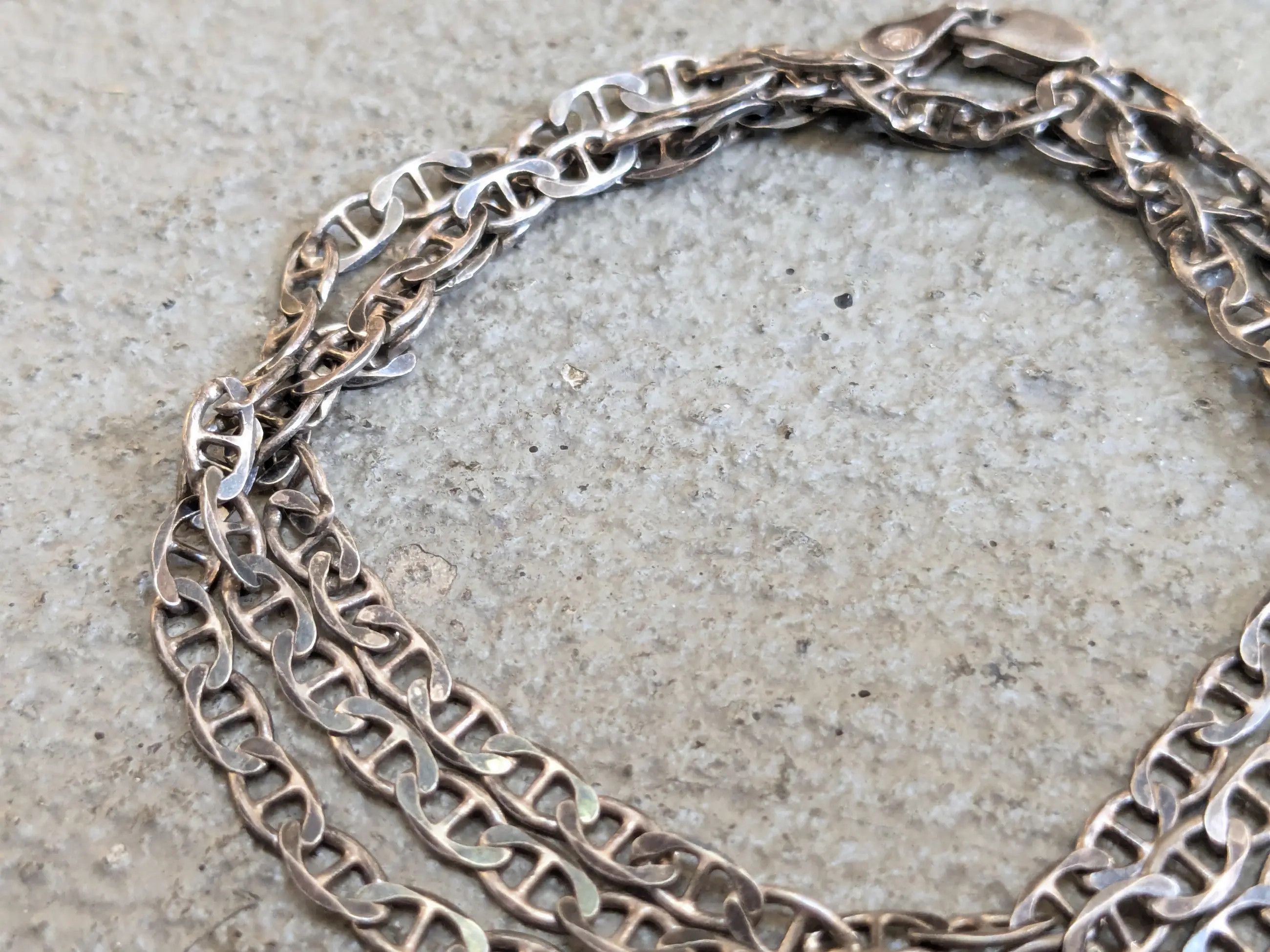 Jewelry Vintage Sterling Silver Necklace Mariner Anchor 22" Italy Size ONE SIZE - 4 Thumbnail
