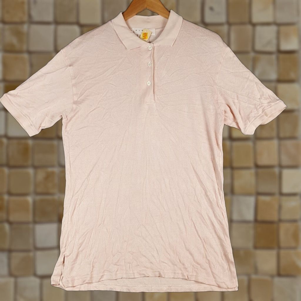 Vintage Pink Preppy 100% Silk Knit Collared Polo Women's Size L Pink Polo Shirt Silk Knit Collared Button Golf Shirt Alexa Sterling Size L / US 10 / IT 46 - 1 Thumbnail