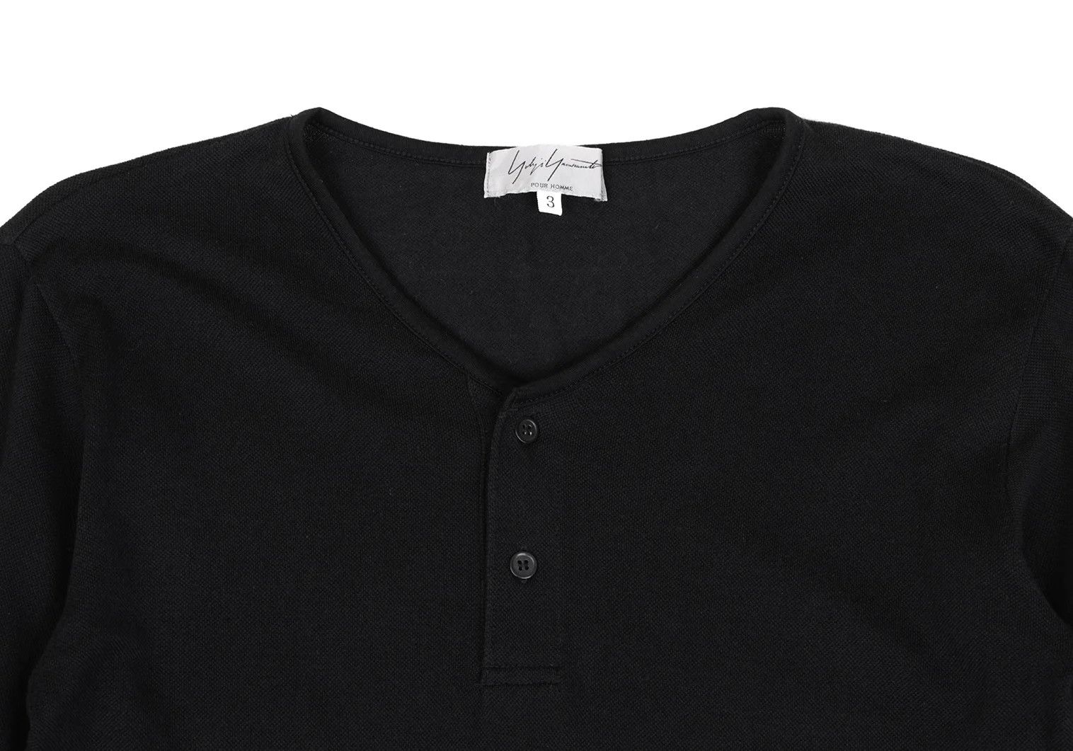 Yohji Yamamoto Yohji Yamamoto Cashmere Blend Polo Shirt Black 3 Size US L / EU 52-54 / 3 - 2 Thumbnail