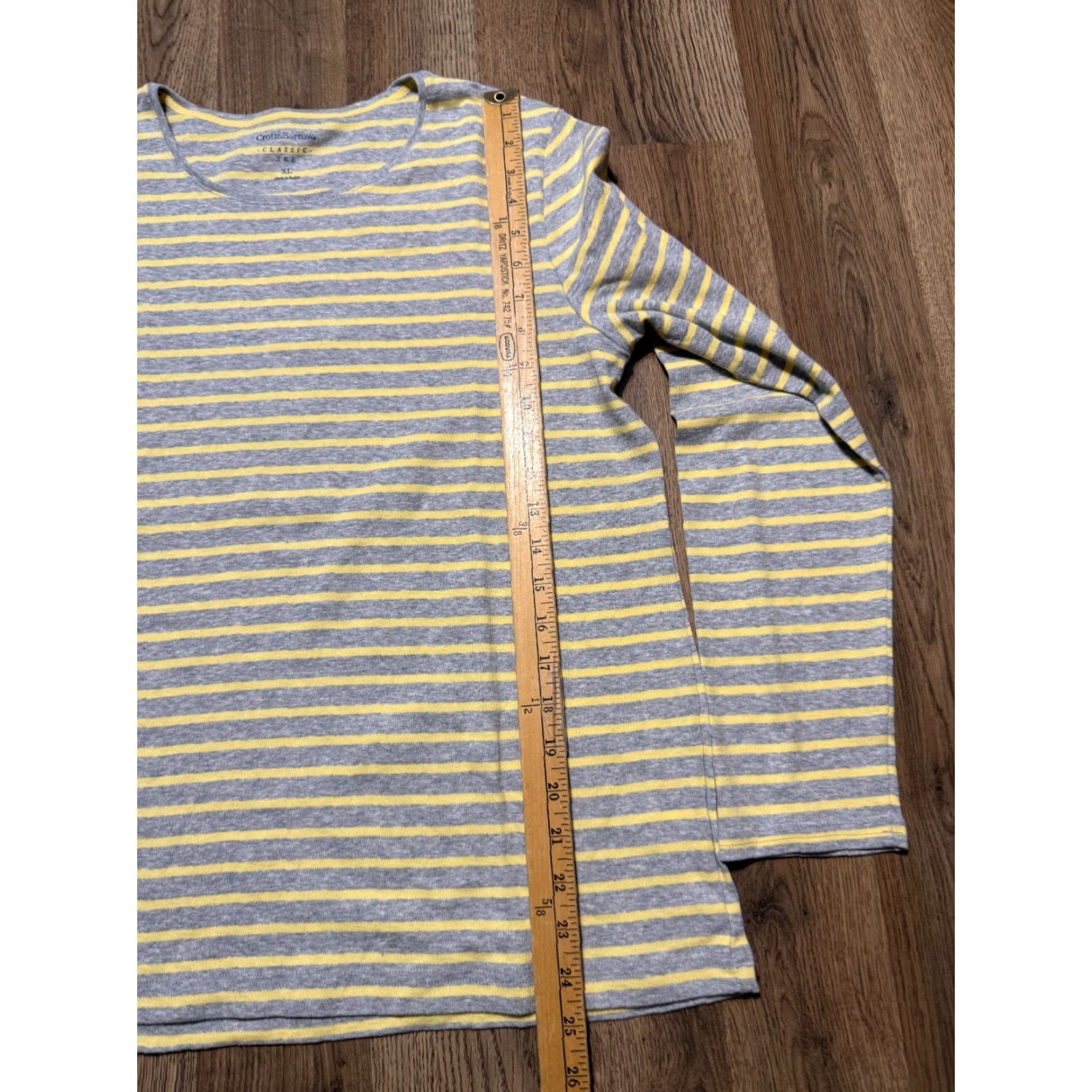 Croft & Barrow Croft & Barrow Shirt, Women's XL, Gray Yellow Striped Long Sleeve Shirt Size XL / US 12-14 / IT 48-50 - 7 Thumbnail